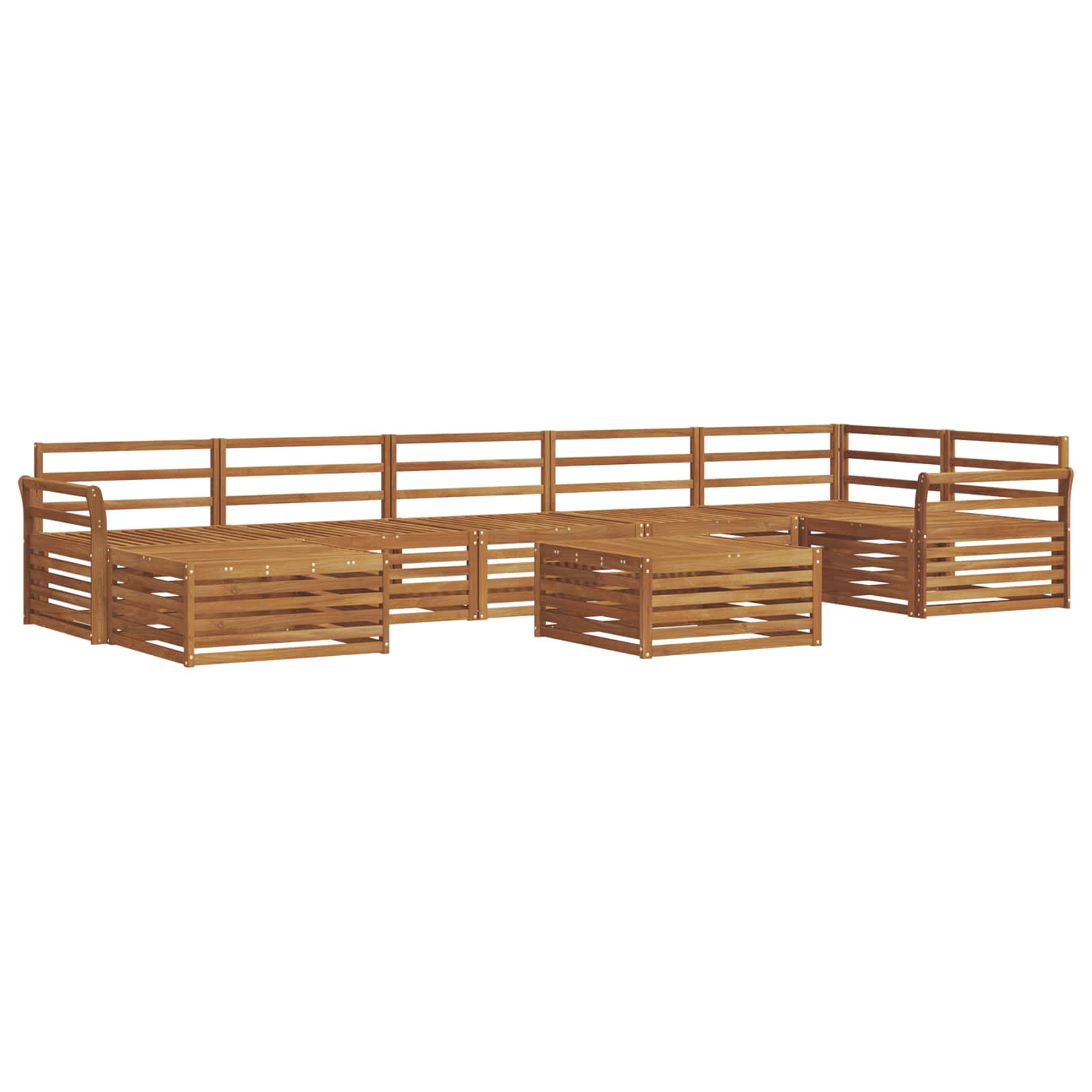 Sofasett 8 pcs Naturlig Solid akasietre vidaXL