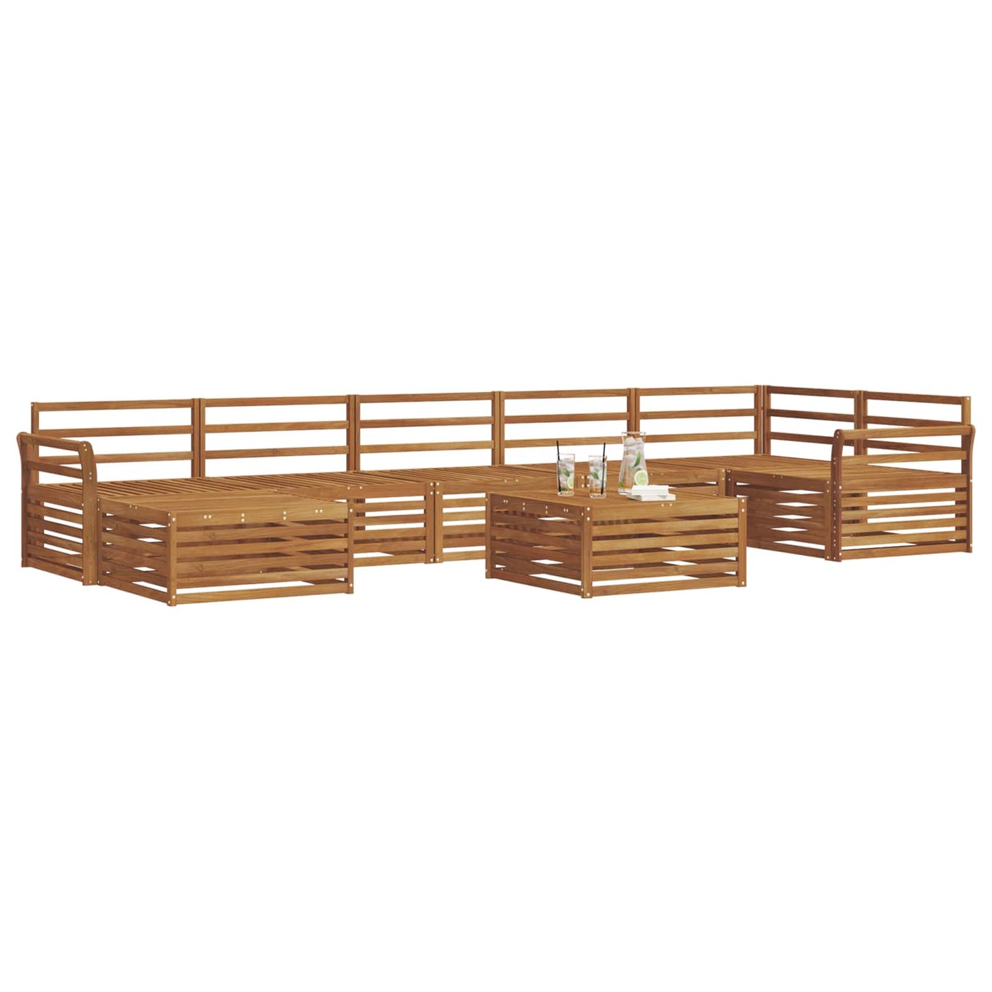 Sofasett 8 pcs Naturlig Solid akasietre vidaXL