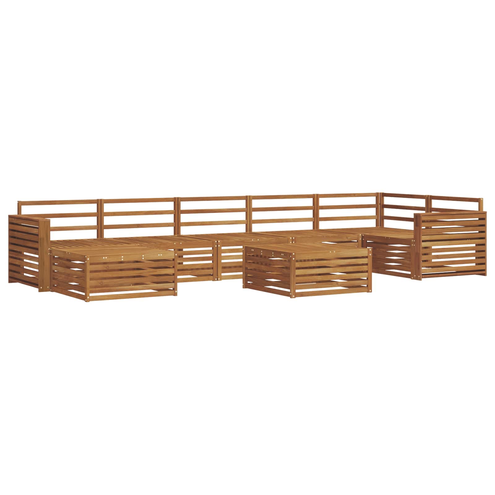 Sofasett 8 pcs Naturlig Solid akasietre vidaXL