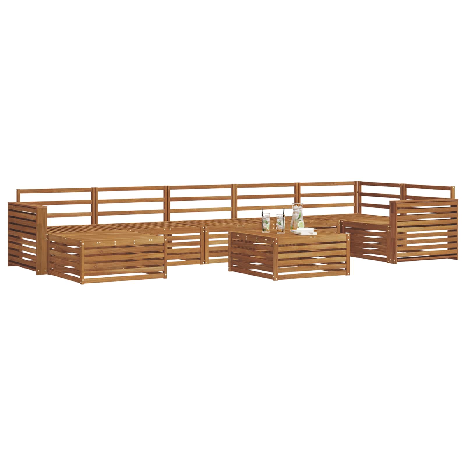 Sofasett 8 pcs Naturlig Solid akasietre vidaXL