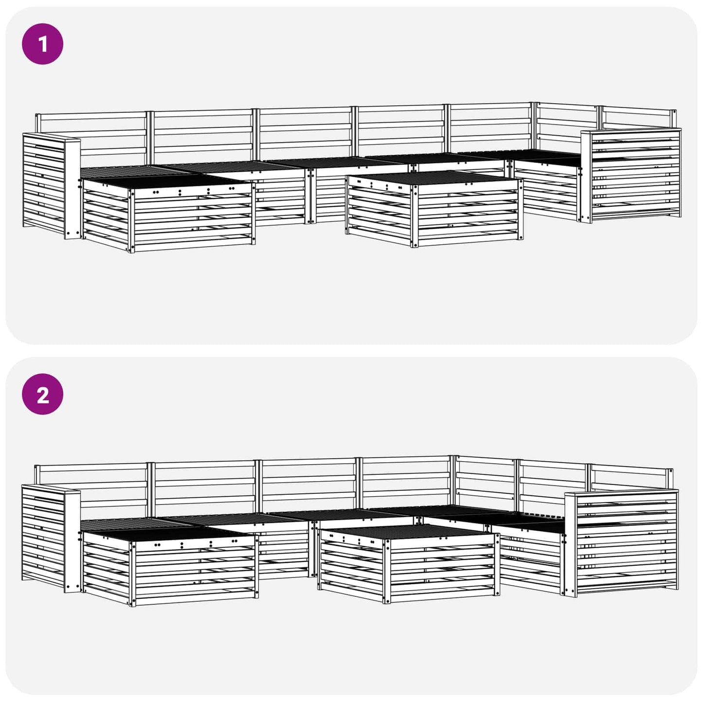 Sofasett 8 pcs Naturlig Solid akasietre vidaXL