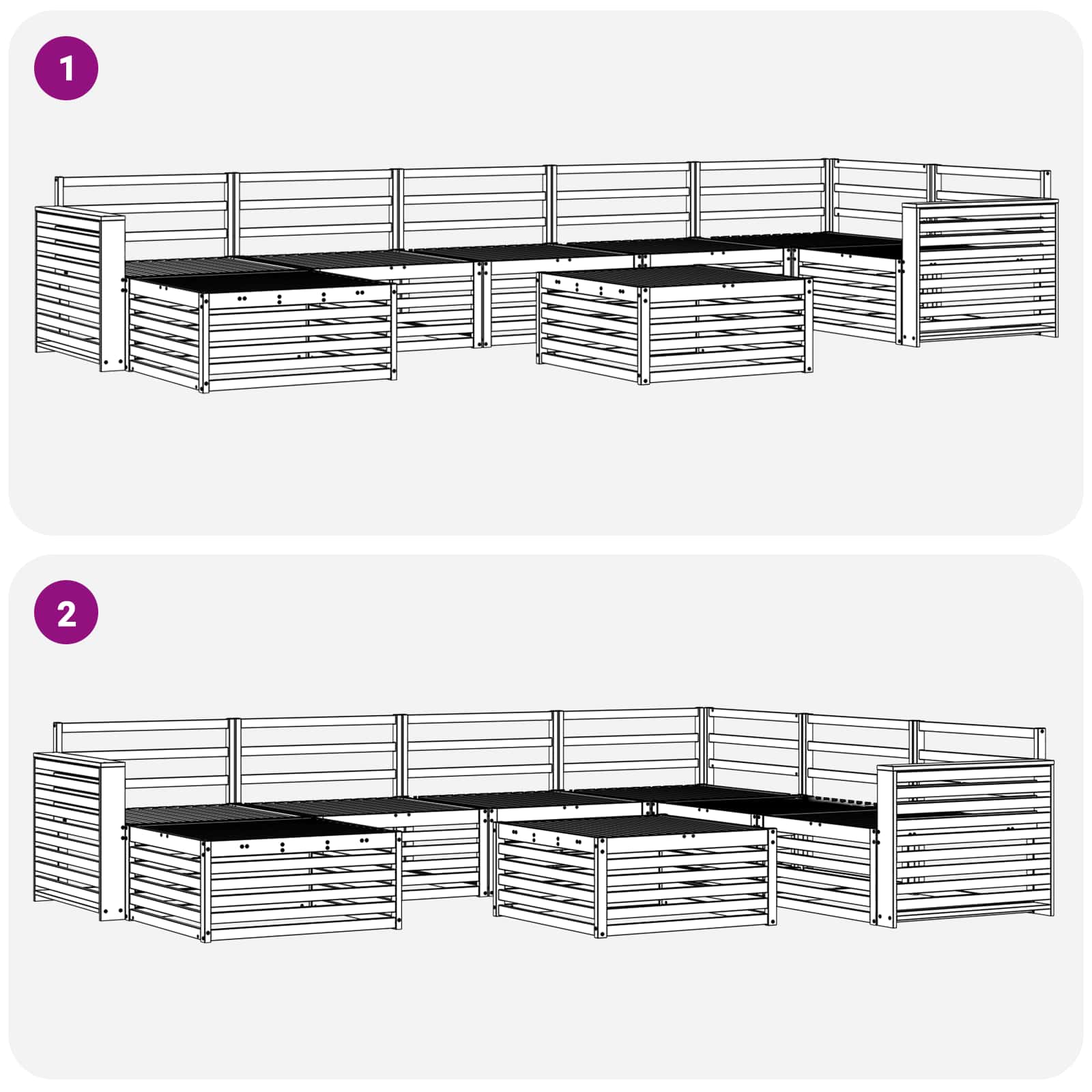 Sofasett 8 pcs Naturlig Solid akasietre vidaXL
