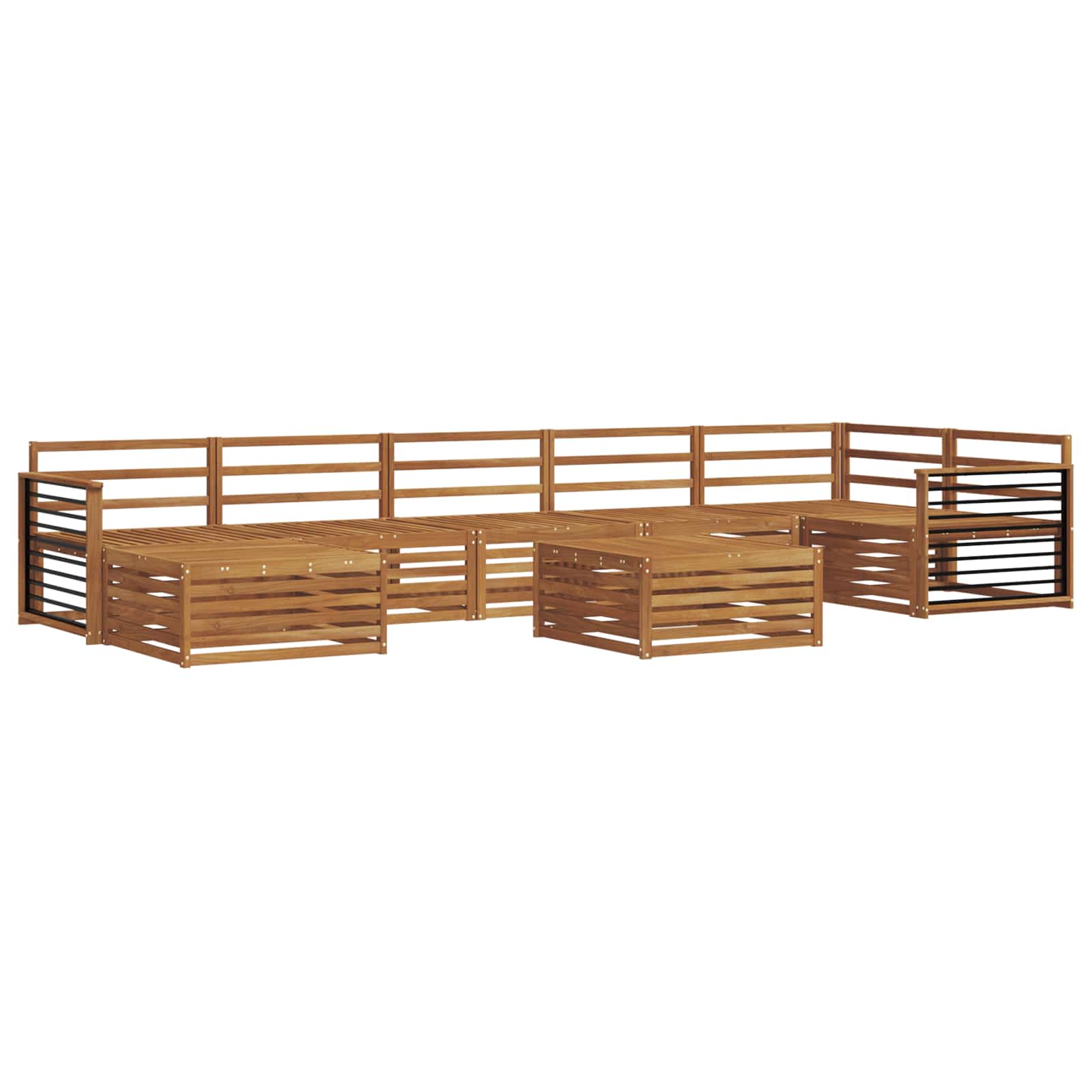 Sofasett 8 pcs Naturlig Solid akasietre vidaXL