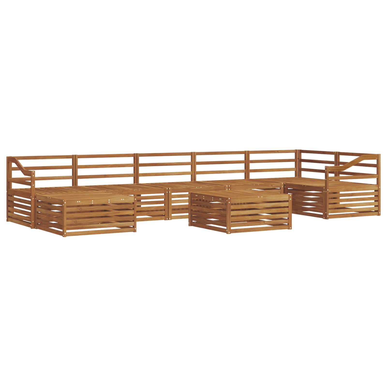 Sofasett 8 pcs Naturlig Solid akasietre vidaXL