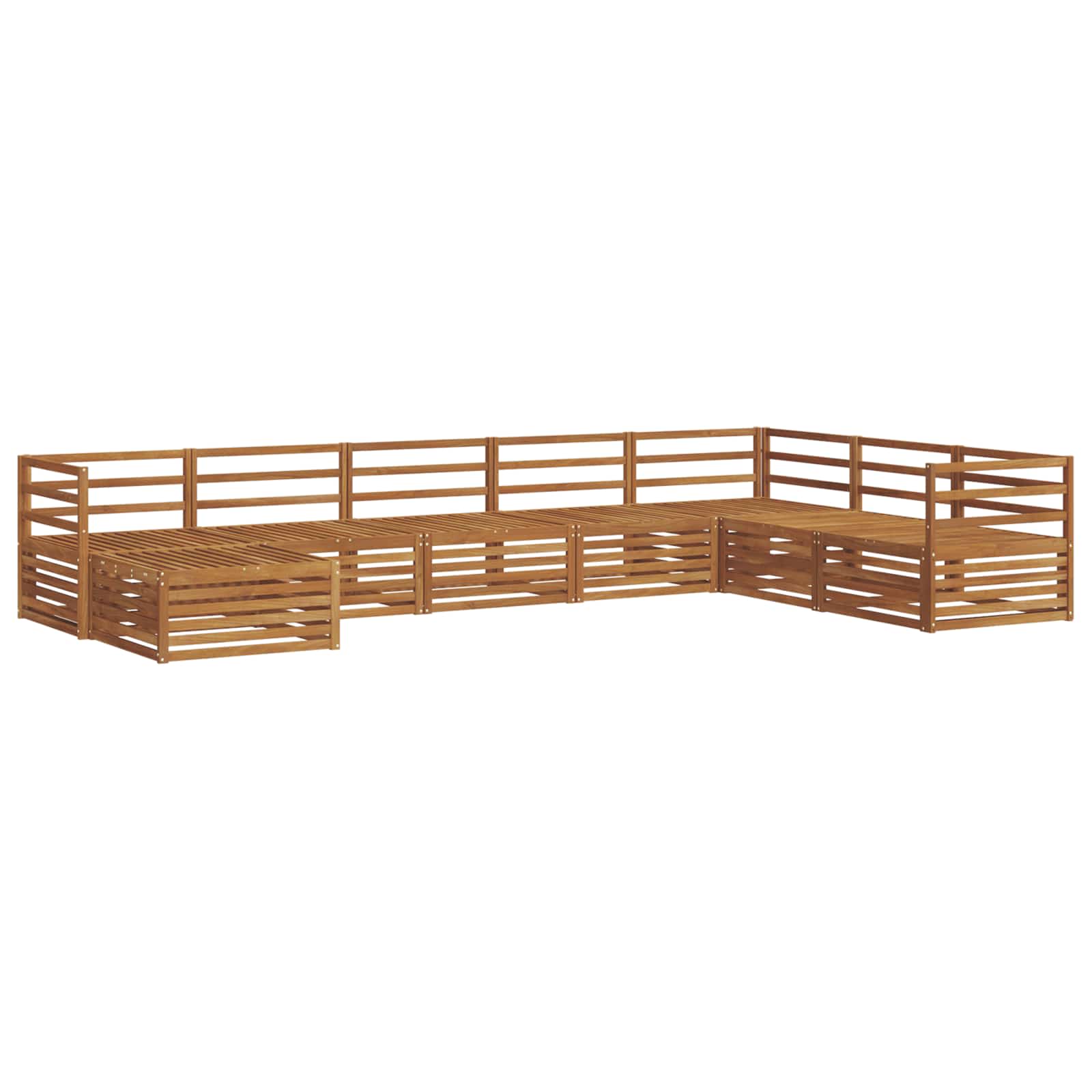 Sofasett 8 pcs Naturlig Solid akasietre vidaXL
