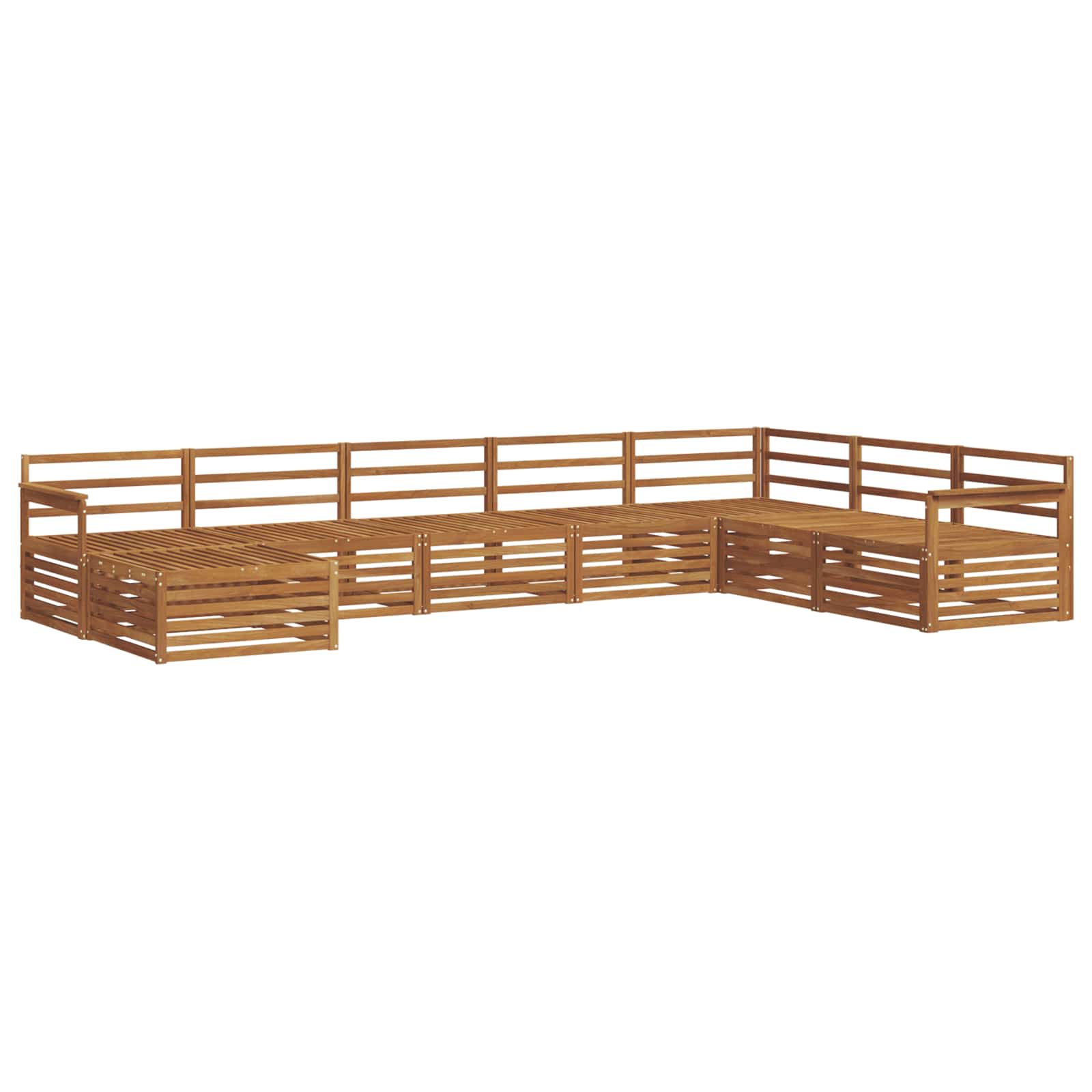 Sofasett 8 pcs Naturlig Solid akasietre vidaXL