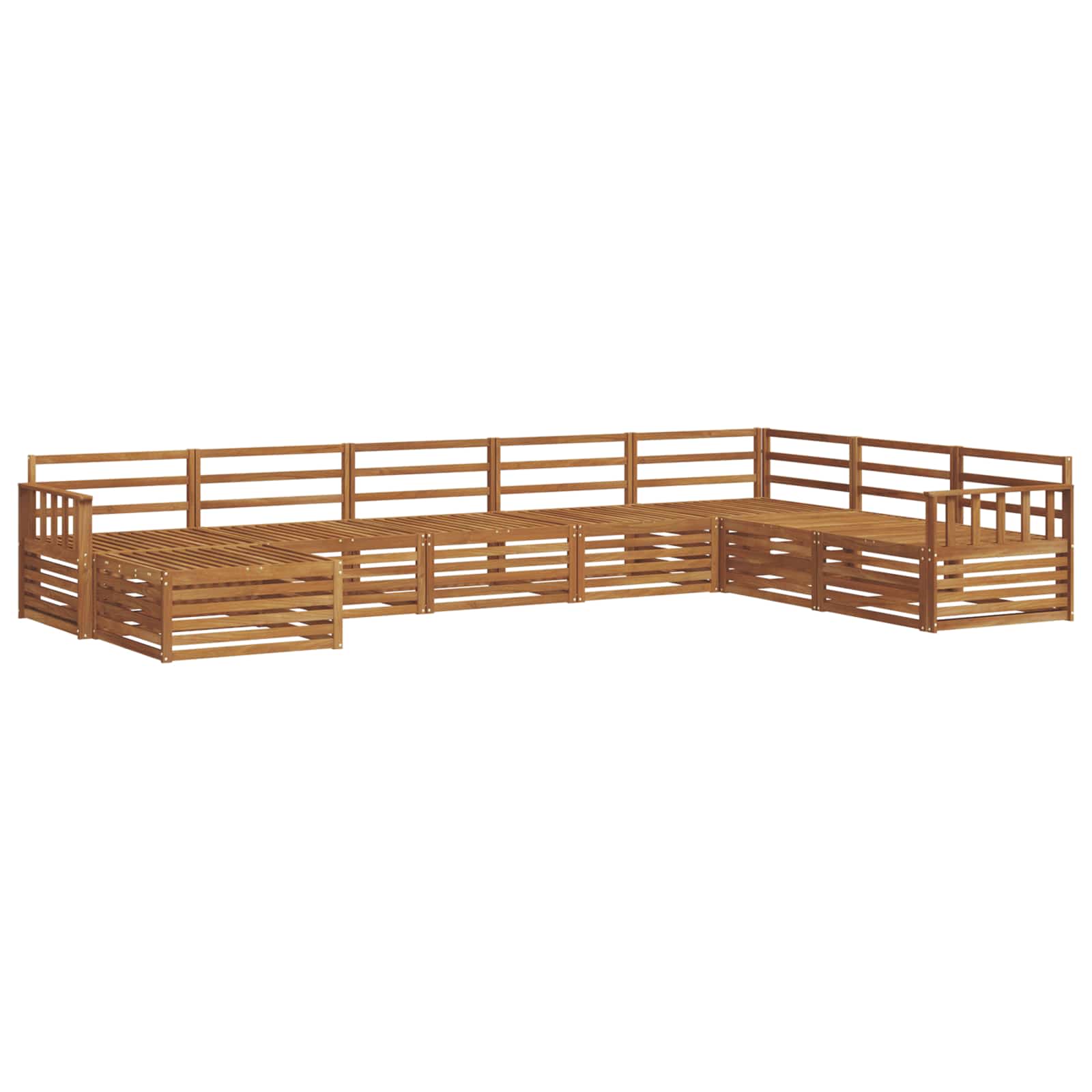 Sofasett 8 pcs Naturlig Solid akasietre vidaXL