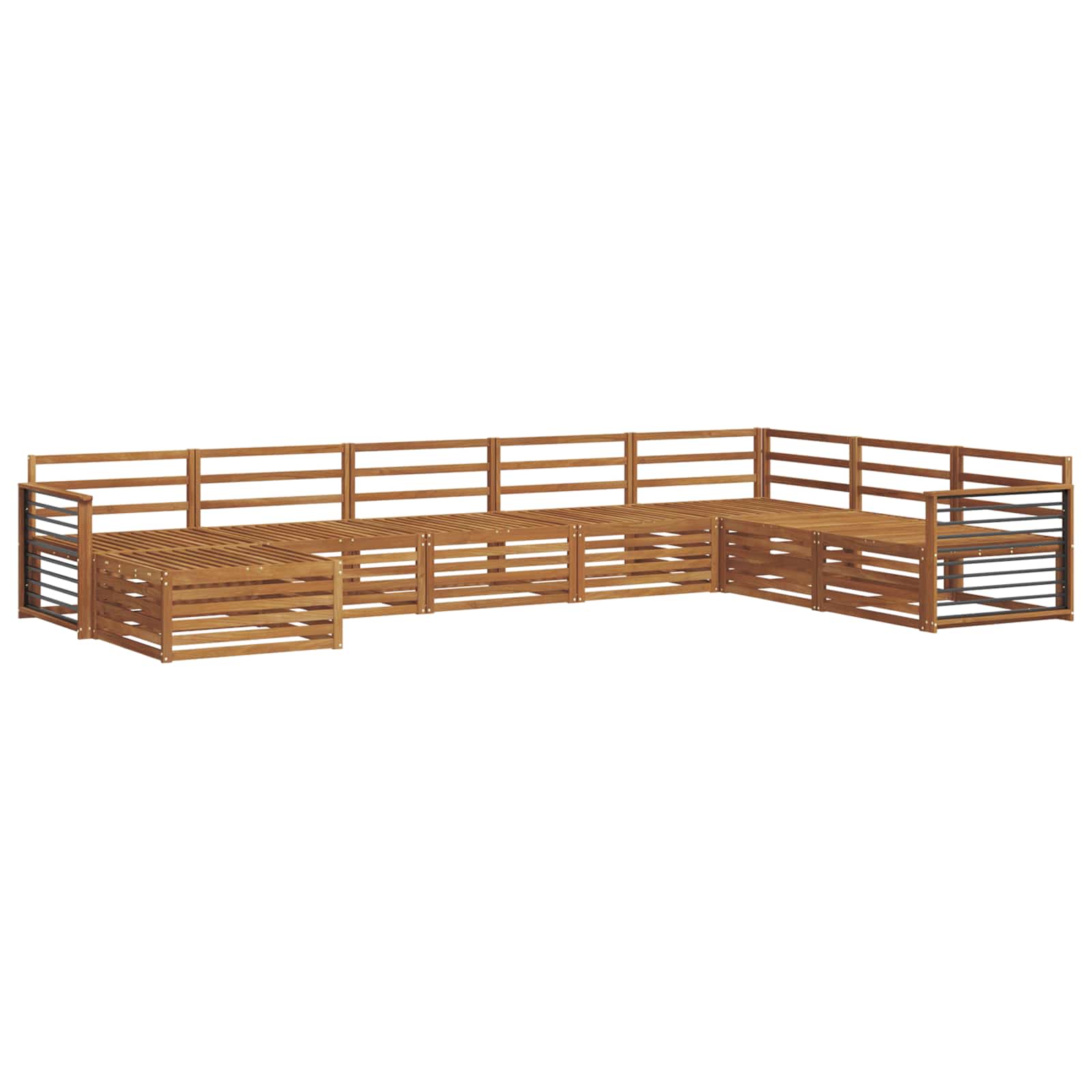 Sofasett 8 pcs Naturlig Solid akasietre vidaXL