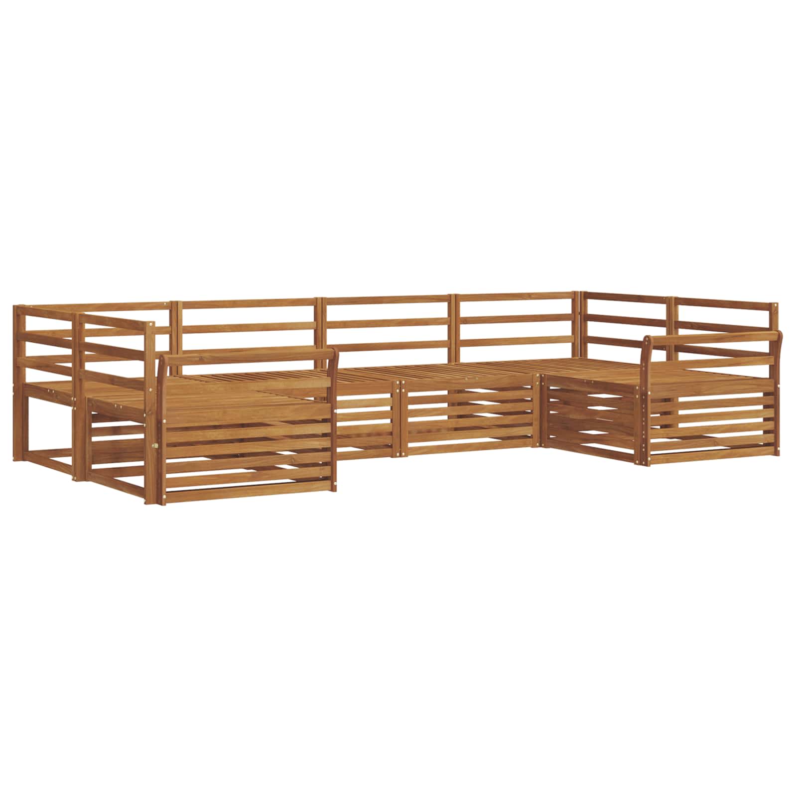 Sofasett 6 pcs Naturlig Solid akasietre vidaXL