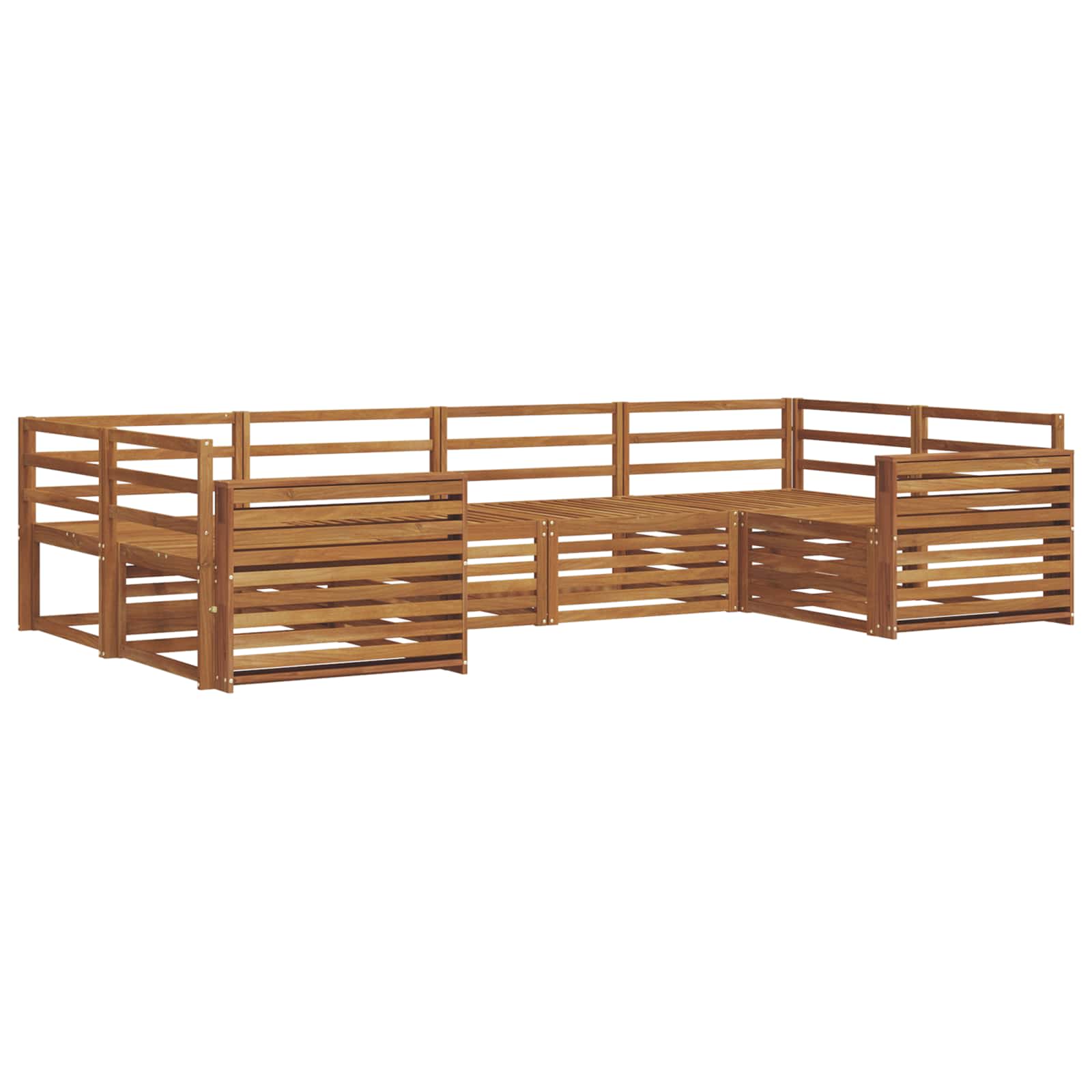 Sofasett 6 pcs Naturlig Solid akasietre vidaXL