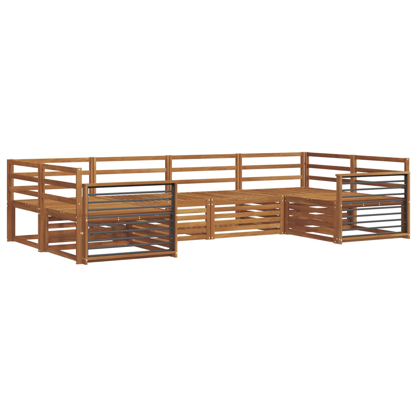 Sofasett 6 pcs Naturlig Solid akasietre vidaXL