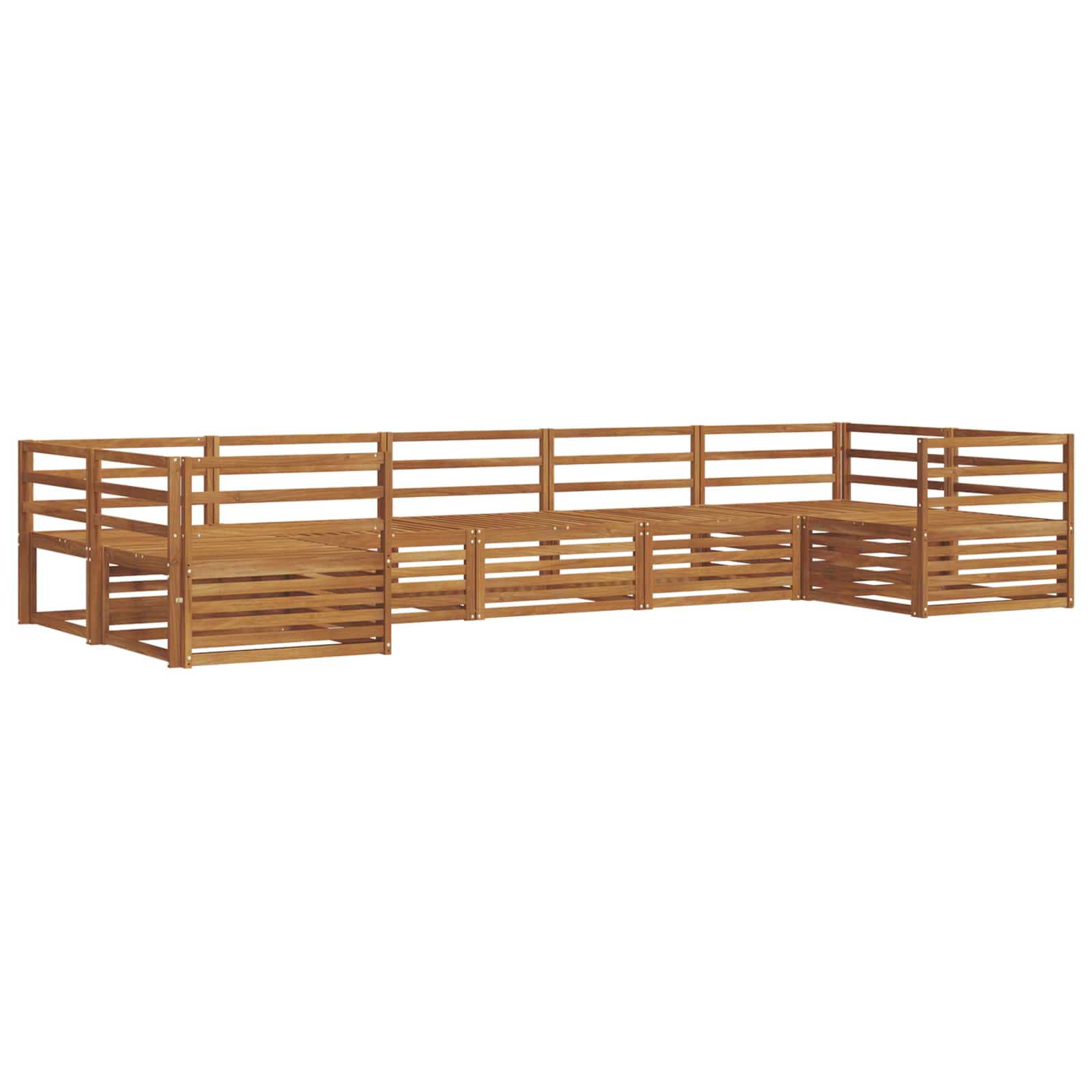 Sofasett 7 pcs Naturlig Solid akasietre vidaXL