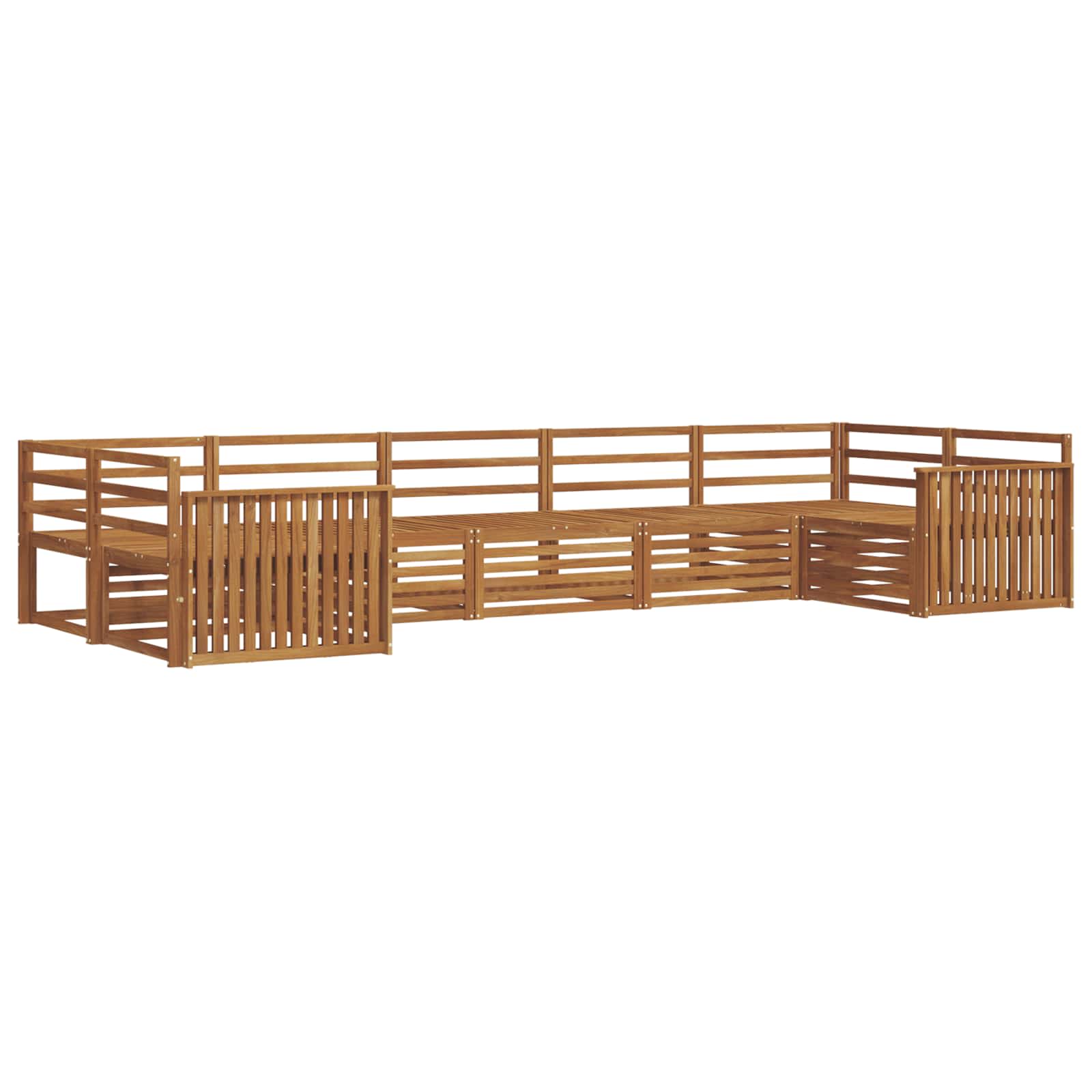 Sofasett 7 pcs Naturlig Solid akasietre vidaXL