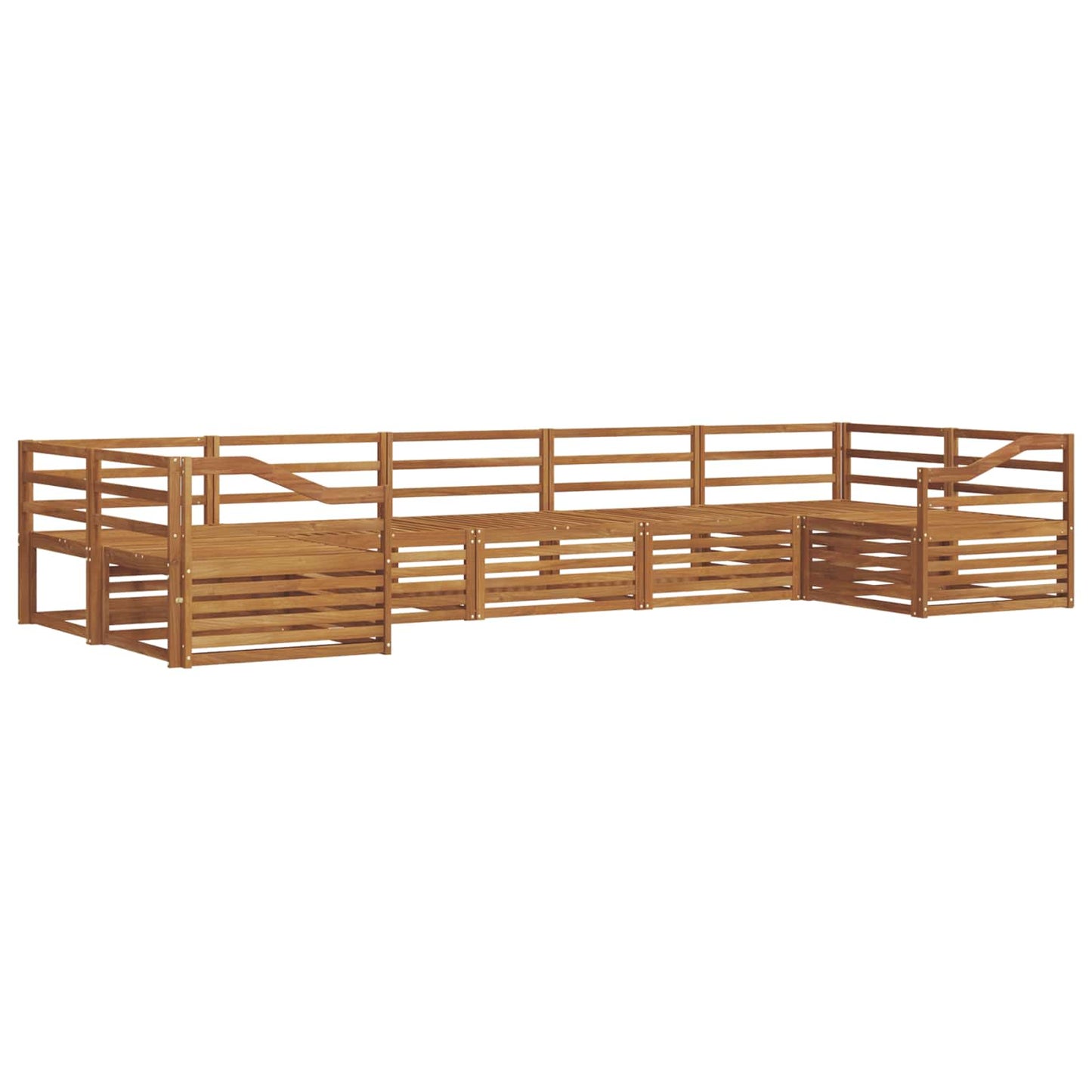 Sofasett 7 pcs Naturlig Solid akasietre vidaXL