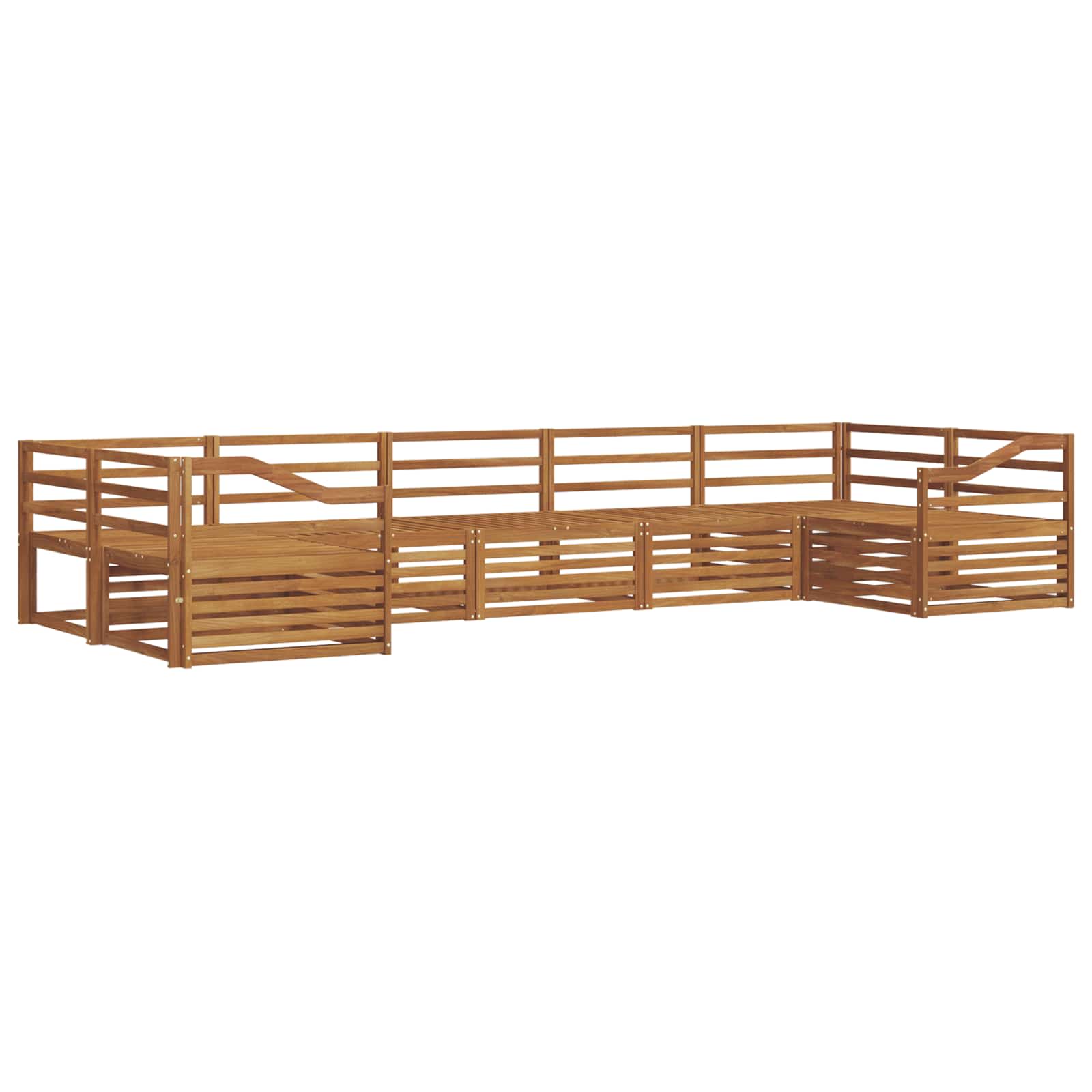 Sofasett 7 pcs Naturlig Solid akasietre vidaXL