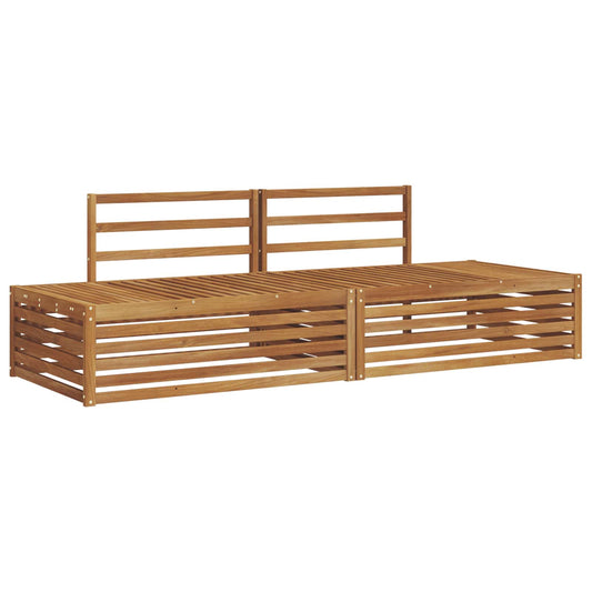 2 stk. Utendørs sofa-sett Solid akasietre Naturlig