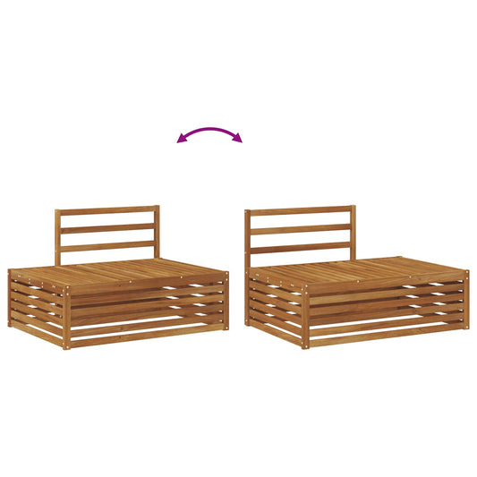 2 stk. Utendørs sofa-sett Solid akasietre Naturlig