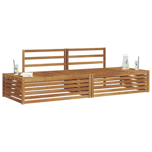2 stk. Utendørs sofa-sett Solid akasietre Naturlig