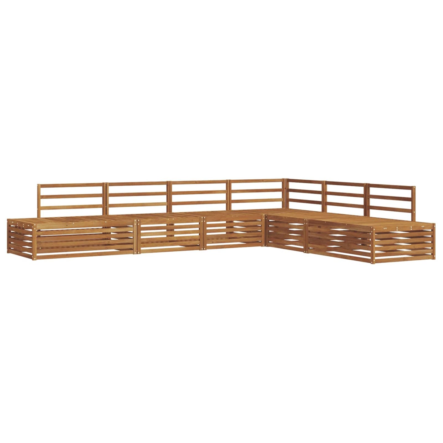 Utendørs sofa-sett 6 Stk Naturlig Solid akasietre
