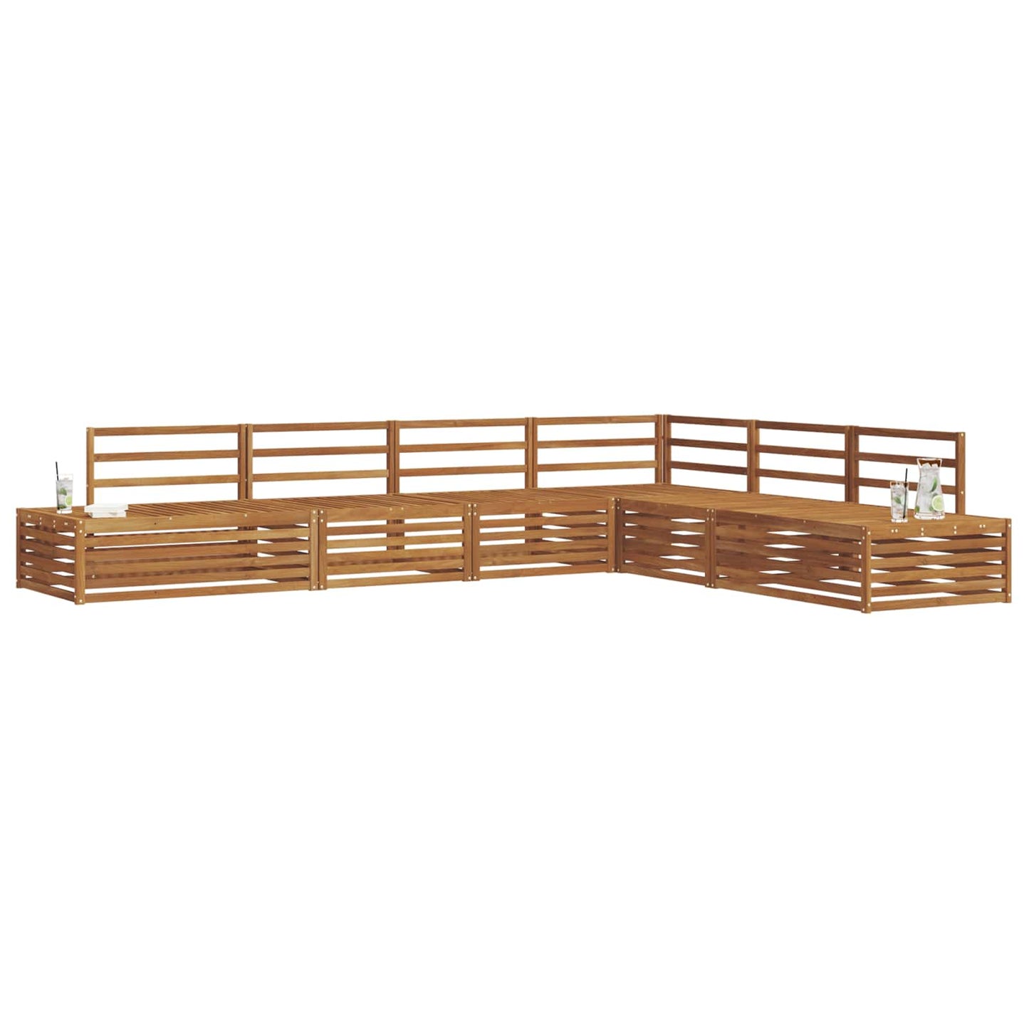 Utendørs sofa-sett 6 Stk Naturlig Solid akasietre