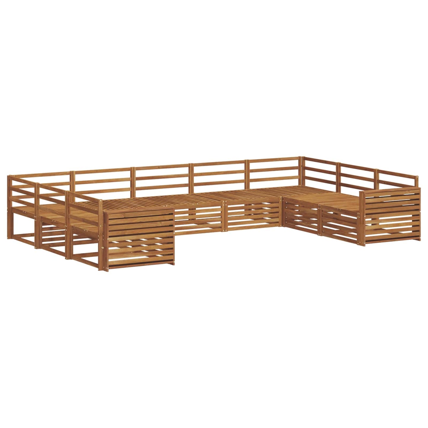 Utendørs sofa-sett 9 pcs Naturlig Solid akasietre