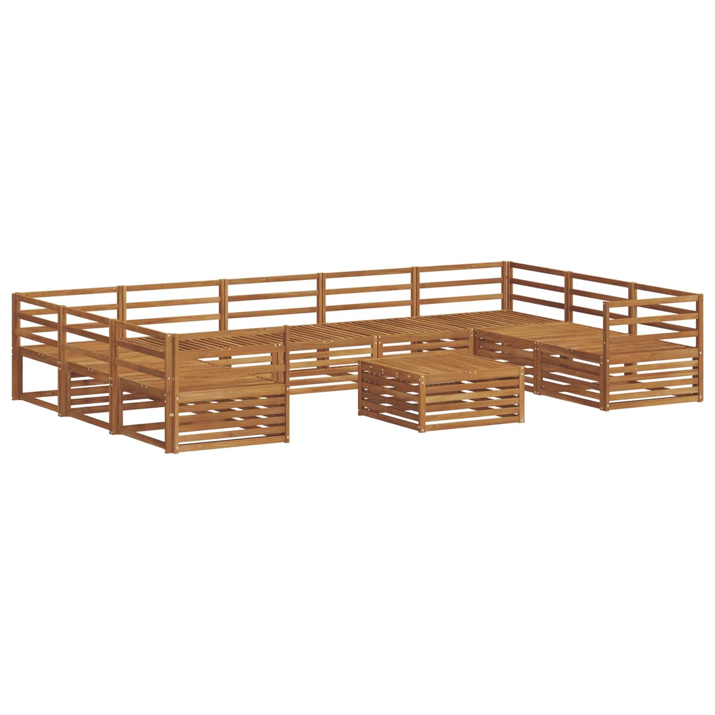 Sofasett 10 pcs Naturlig Solid akasietre vidaXL