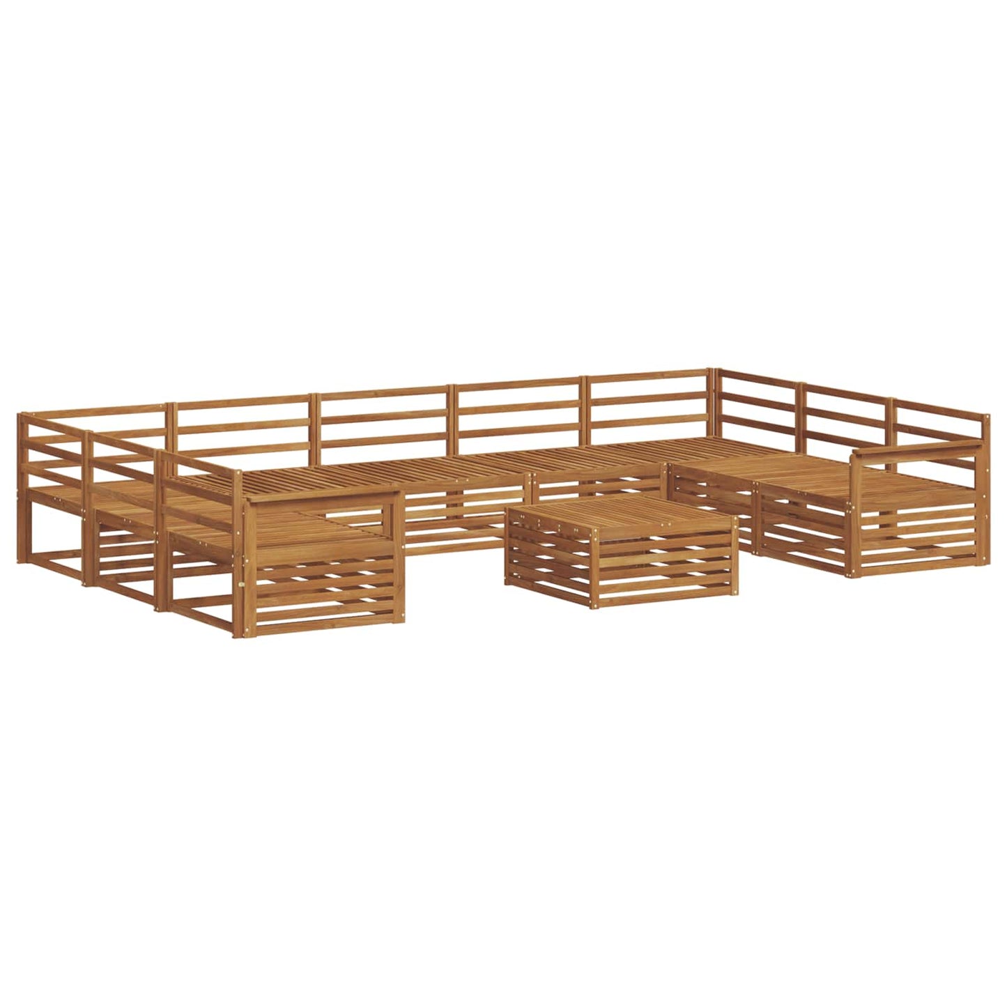 Sofasett 10 pcs Naturlig Solid akasietre vidaXL