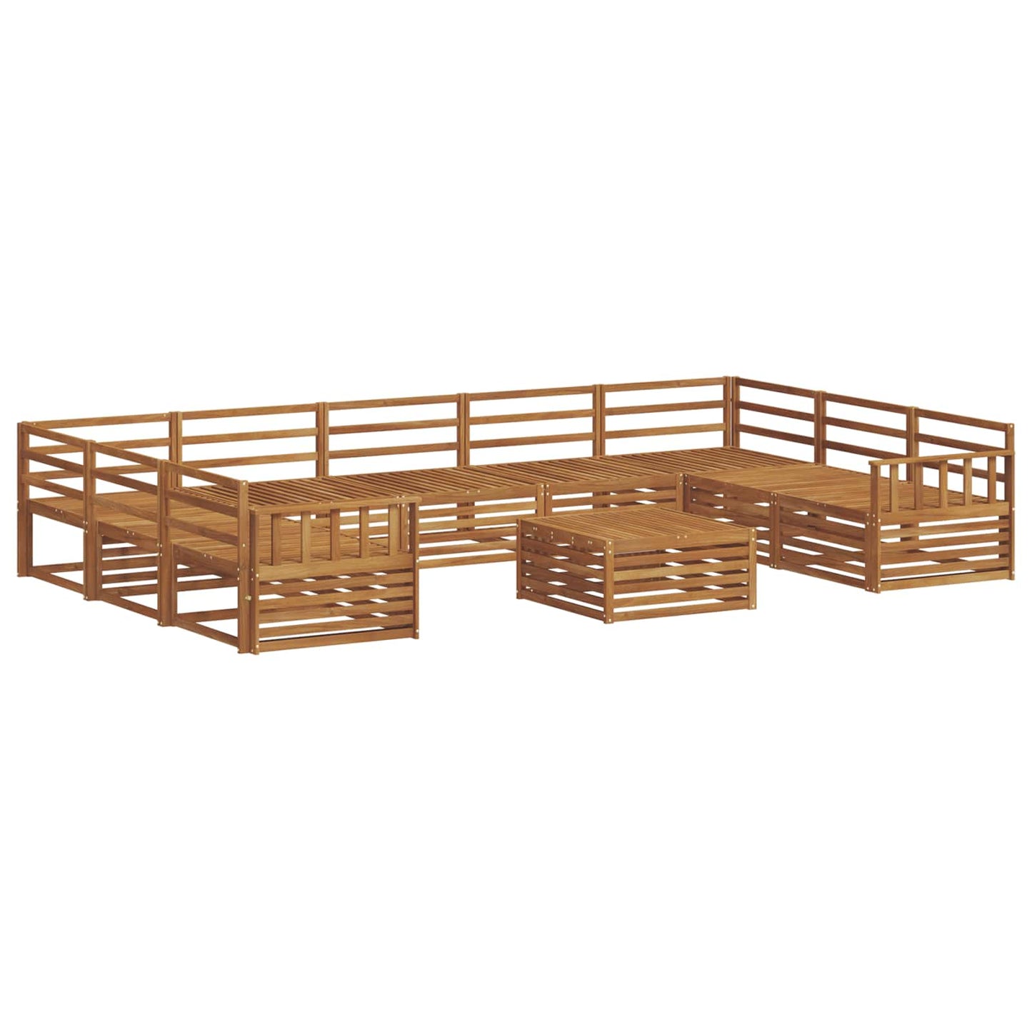 Sofasett 10 pcs Naturlig Solid akasietre vidaXL