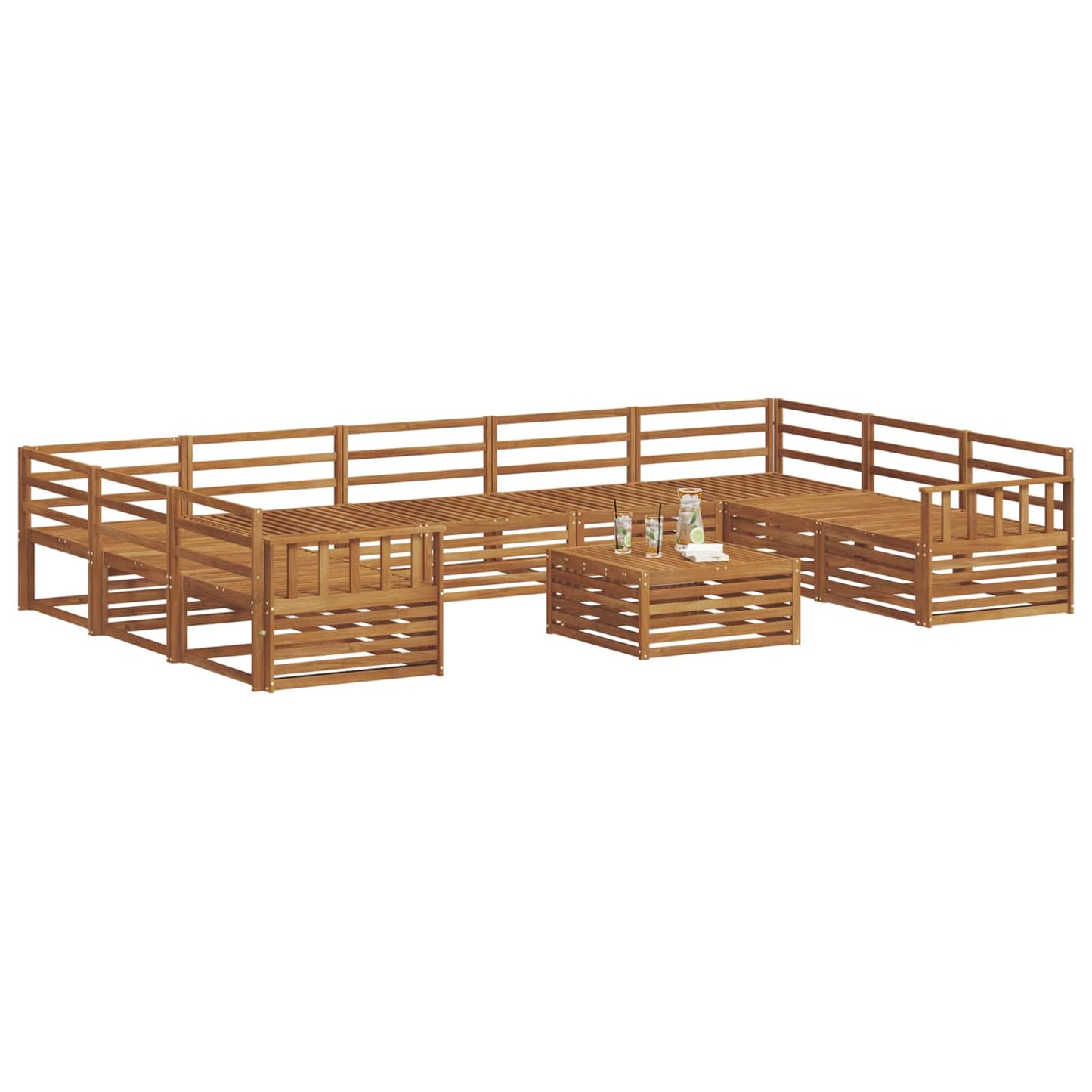 Sofasett 10 pcs Naturlig Solid akasietre vidaXL