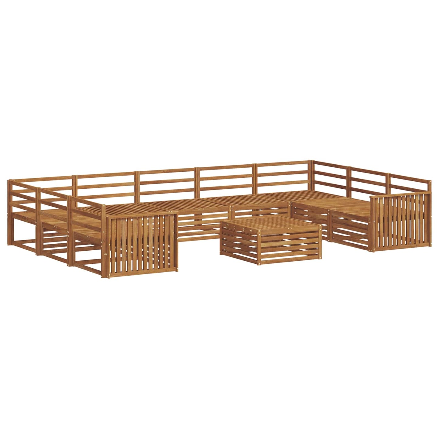 Sofasett 10 pcs Naturlig Solid akasietre vidaXL