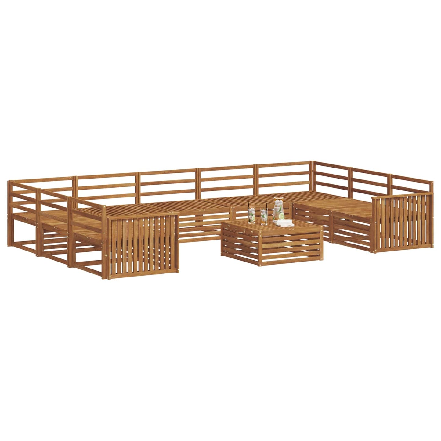 Sofasett 10 pcs Naturlig Solid akasietre vidaXL