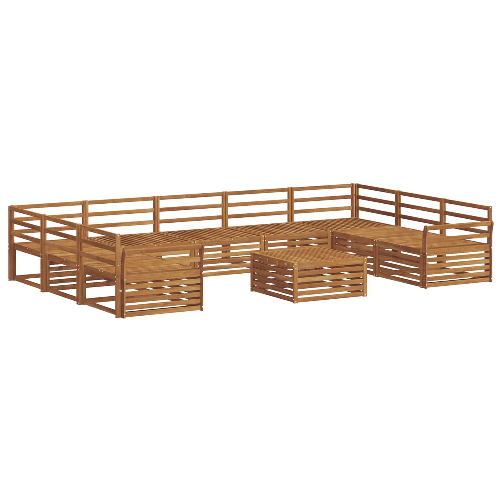 Sofasett 10 pcs Naturlig Solid akasietre vidaXL