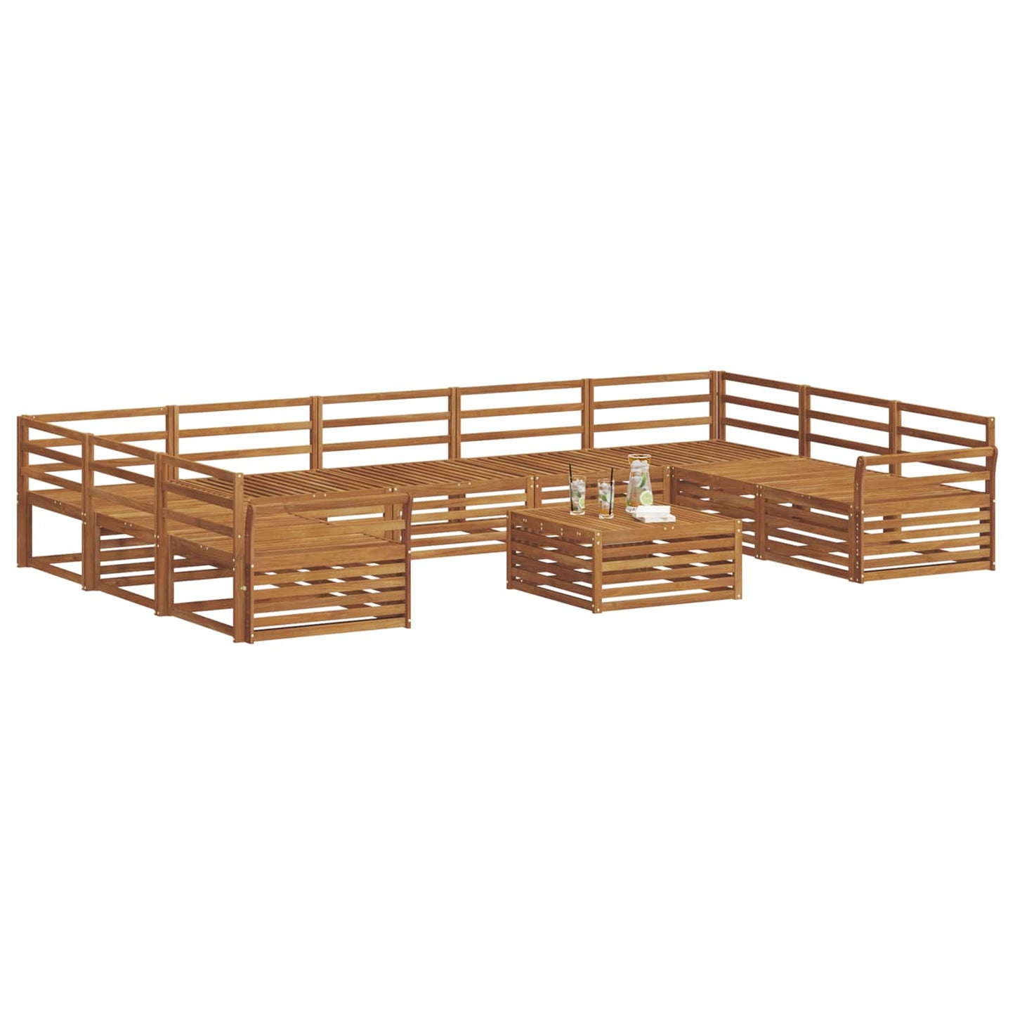 Sofasett 10 pcs Naturlig Solid akasietre vidaXL