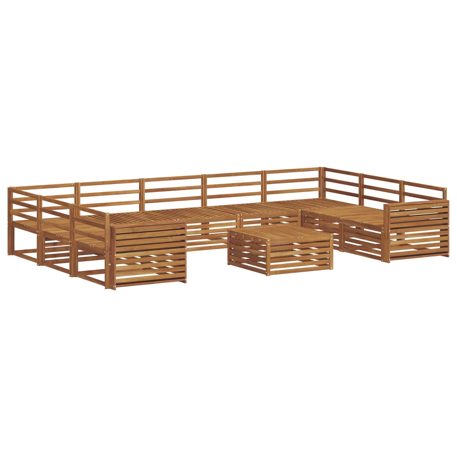 Sofasett 10 pcs Naturlig Solid akasietre vidaXL