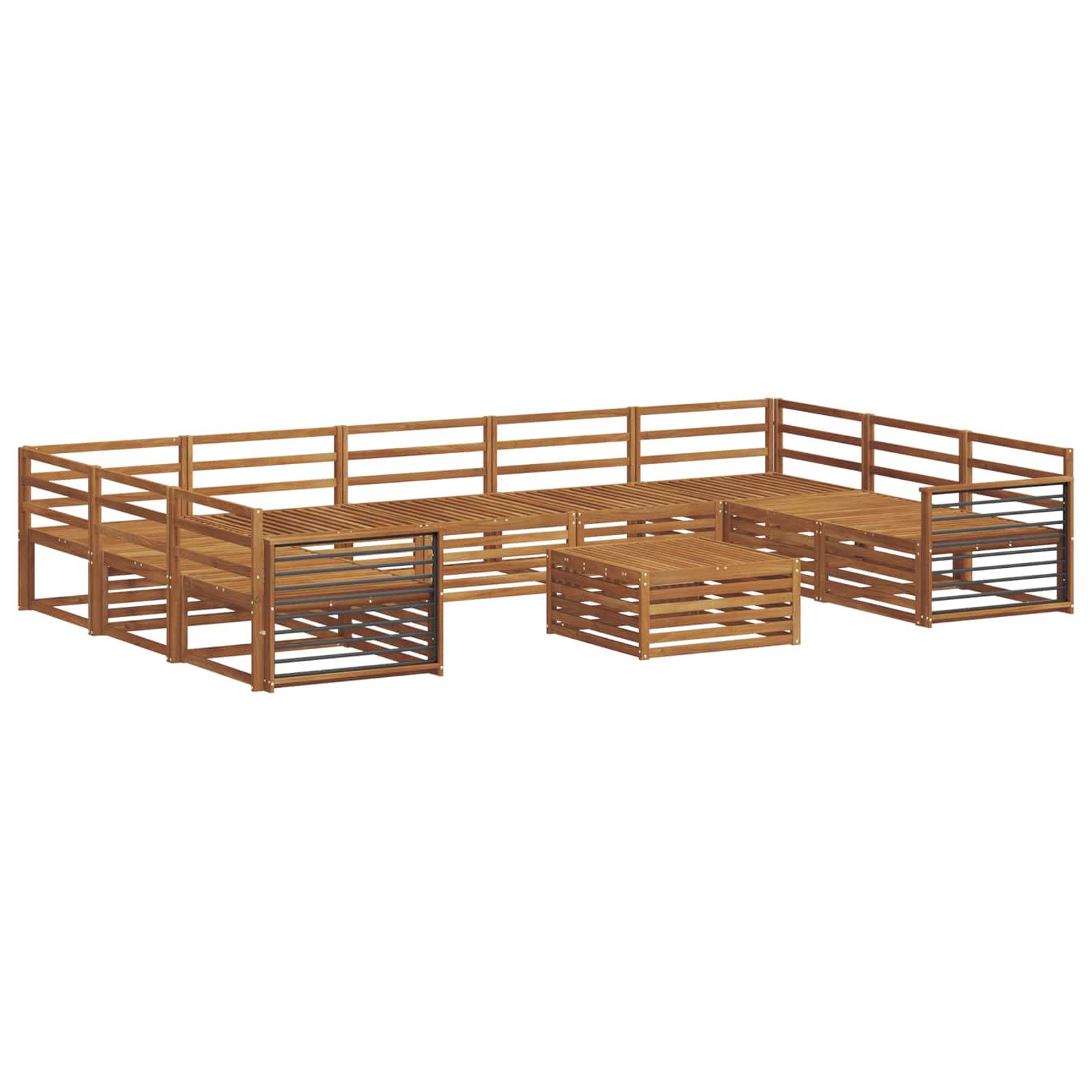 Sofasett 10 pcs Naturlig Solid akasietre vidaXL
