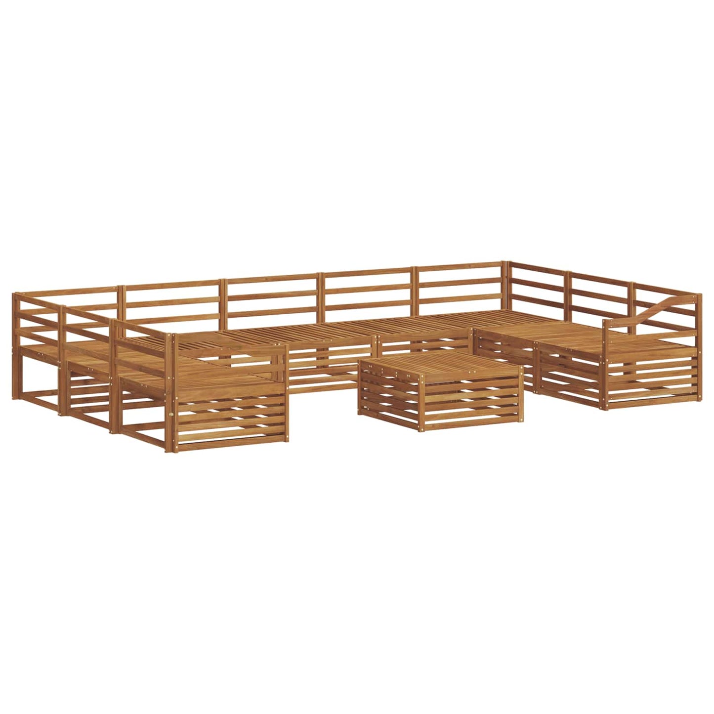Sofasett 10 pcs Naturlig Solid akasietre vidaXL