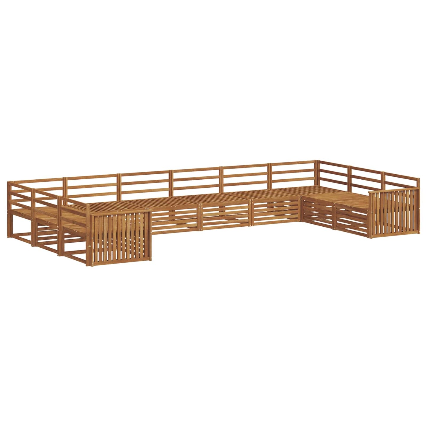 Sofasett 10 pcs Naturlig Solid akasietre