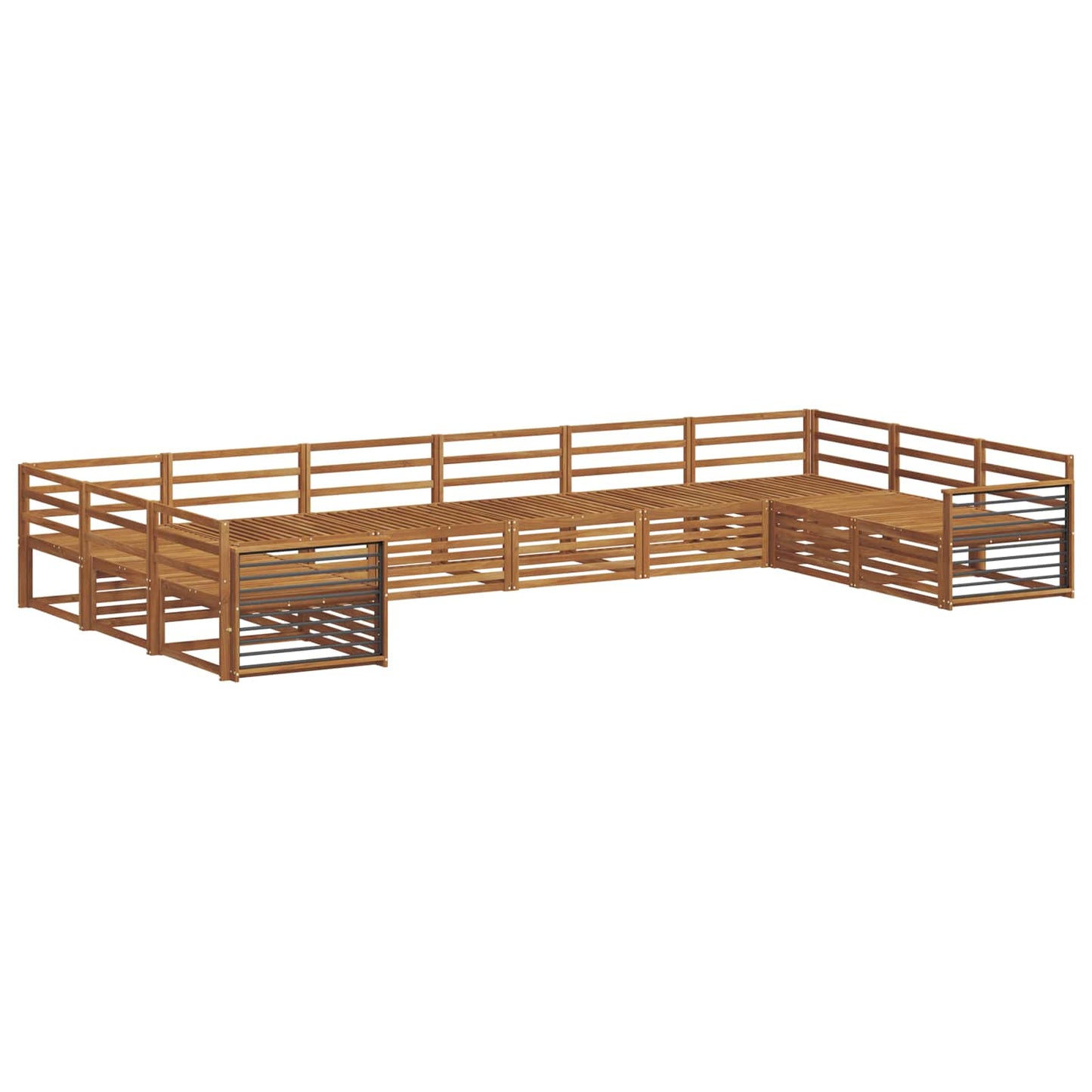 Sofasett 10 pcs Naturlig Solid akasietre