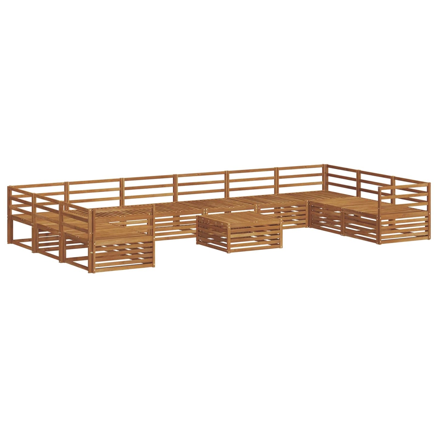 Sofasett 11 pcs Naturlig Solid akasietre