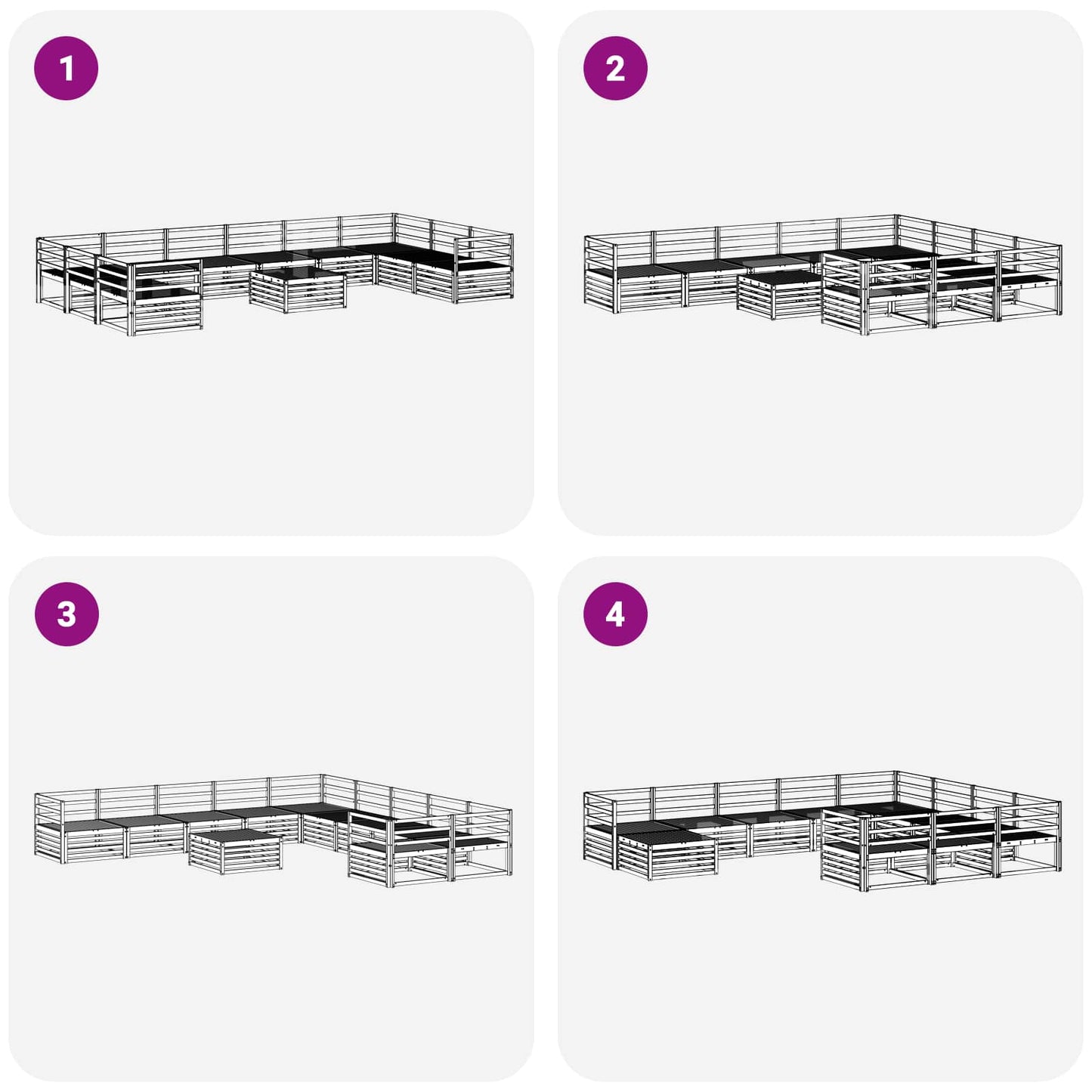 Sofasett 11 pcs Naturlig Solid akasietre