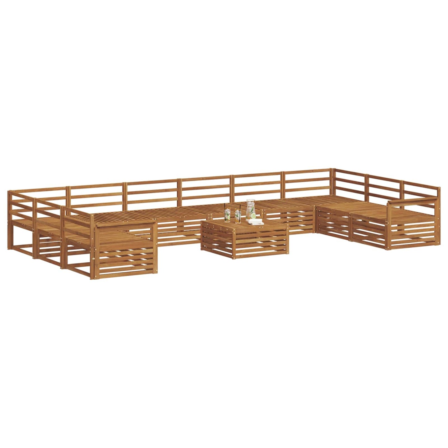 Sofasett 11 pcs Naturlig Solid akasietre