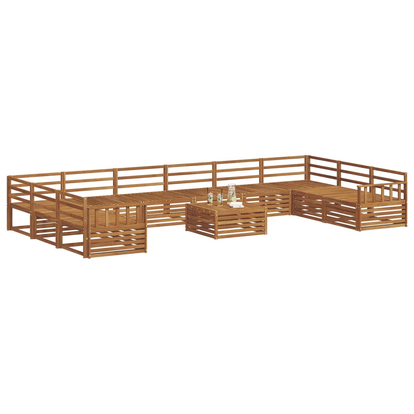 Sofasett 11 pcs Naturlig Solid akasietre