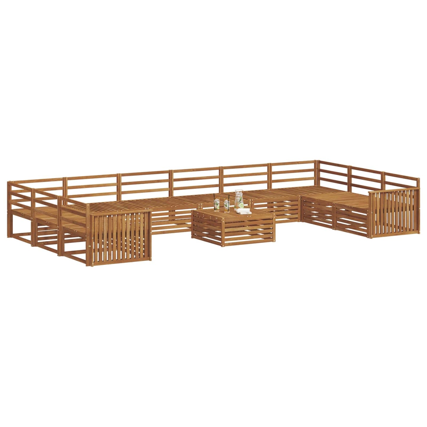 Sofasett 11 pcs Naturlig Solid akasietre