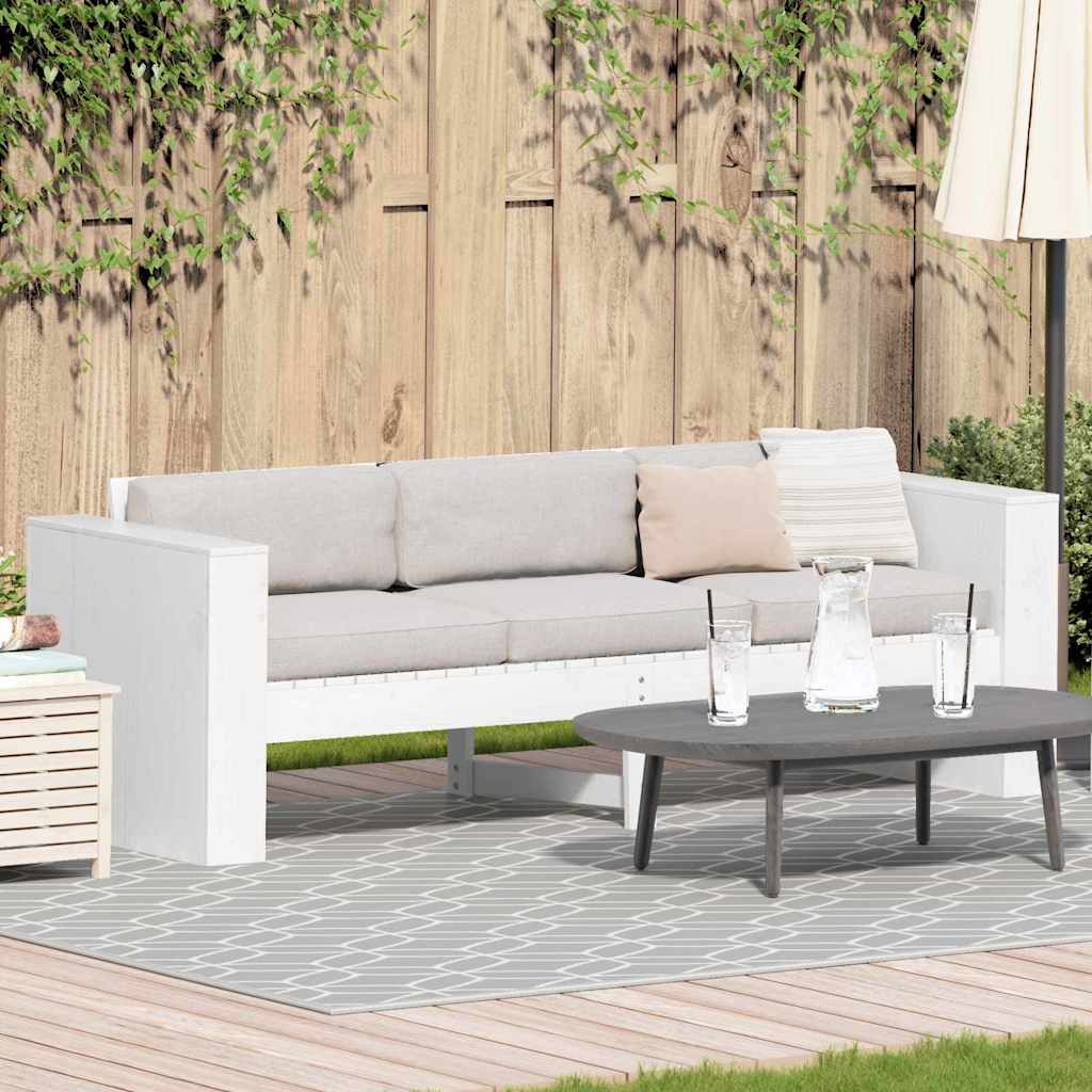 Hagemøbelsofa Hvit 185.5 x 60 x 62 cm Heltre furu