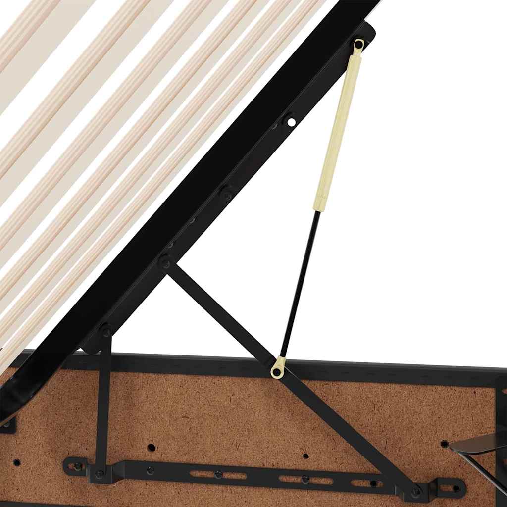Seng med Oppbevaring med madrass Svart 90 x 190 cm Kunstlær vidaXL