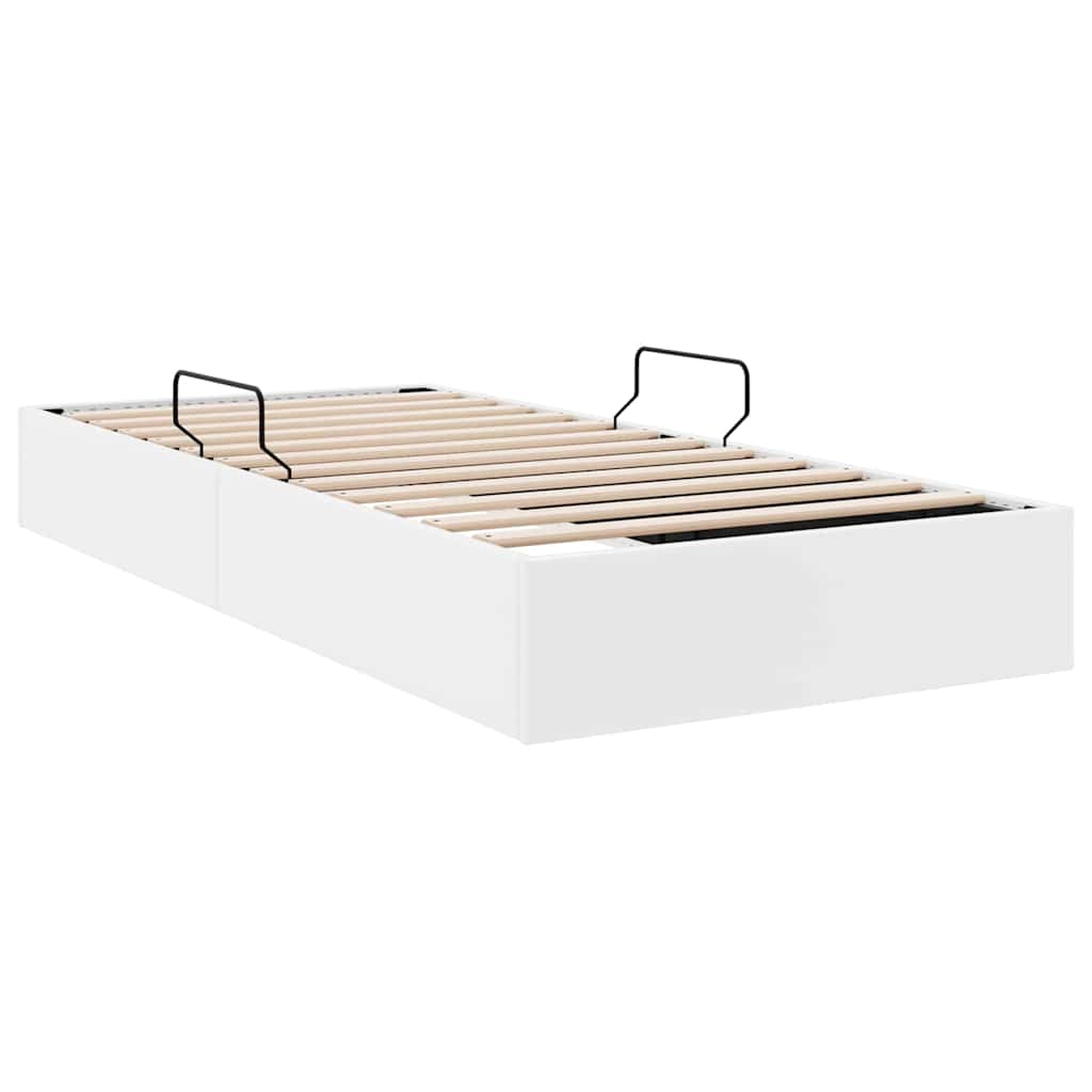 Seng med Oppbevaring med lagring Ren Hvit 100 x 190 cm Kunstlær
