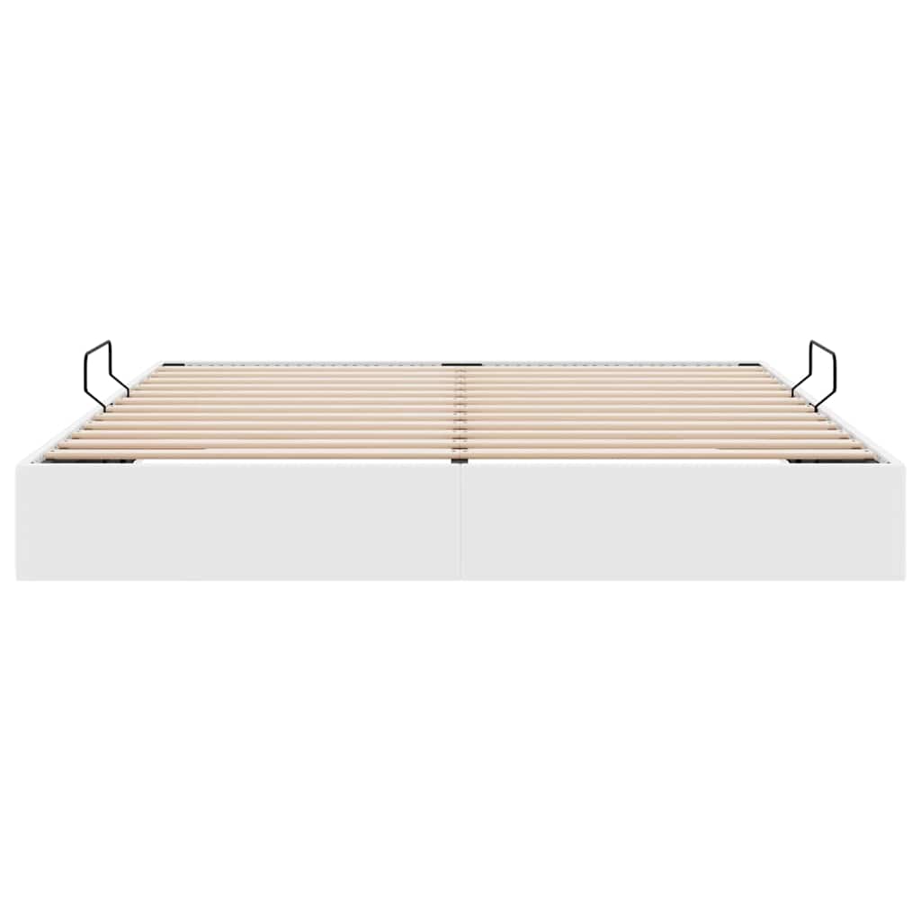 Seng med Oppbevaring med madrass Ren Hvit 183 x 213 cm Kunstlær