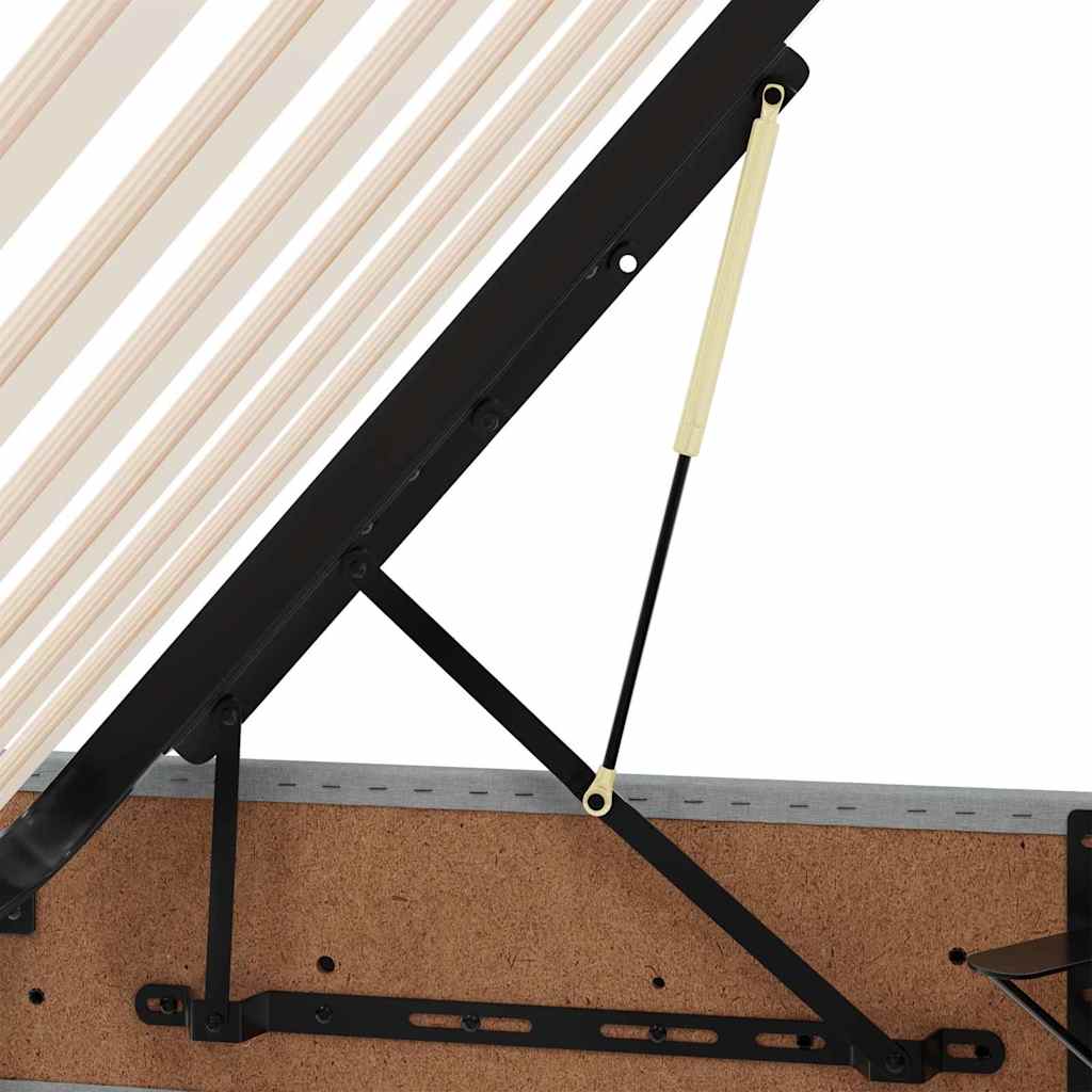 Seng med Oppbevaring med madrass Lysegrå 135 x 190 cm stoff vidaXL