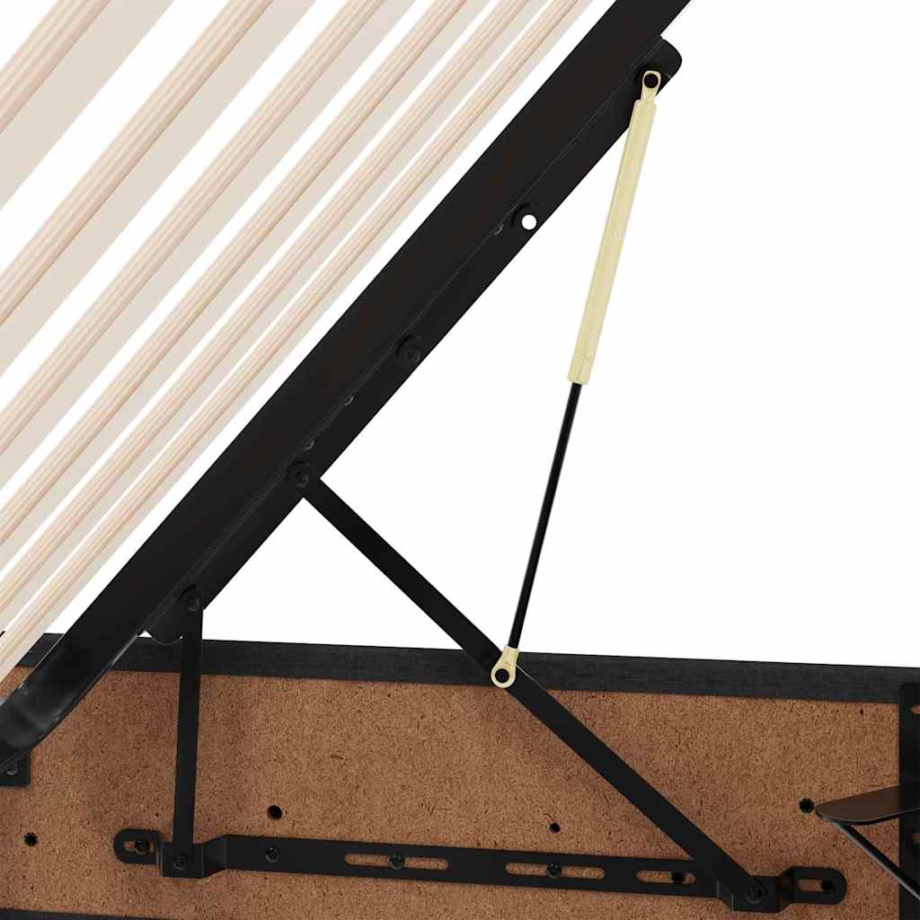 Seng med Oppbevaring med madrass Svart 135 x 190 cm stoff vidaXL