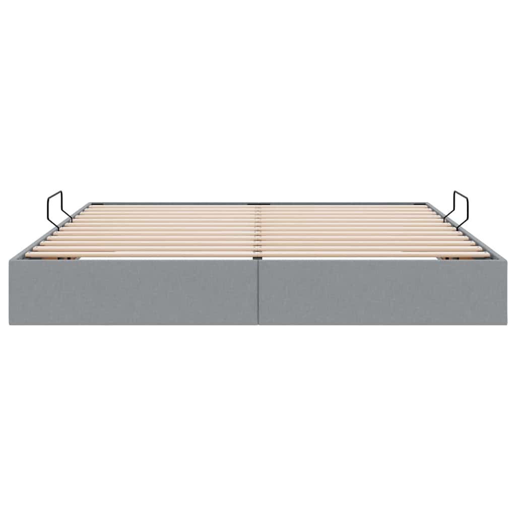 Seng med Oppbevaring med madrass Lysegrå 180 x 200 cm stoff vidaXL